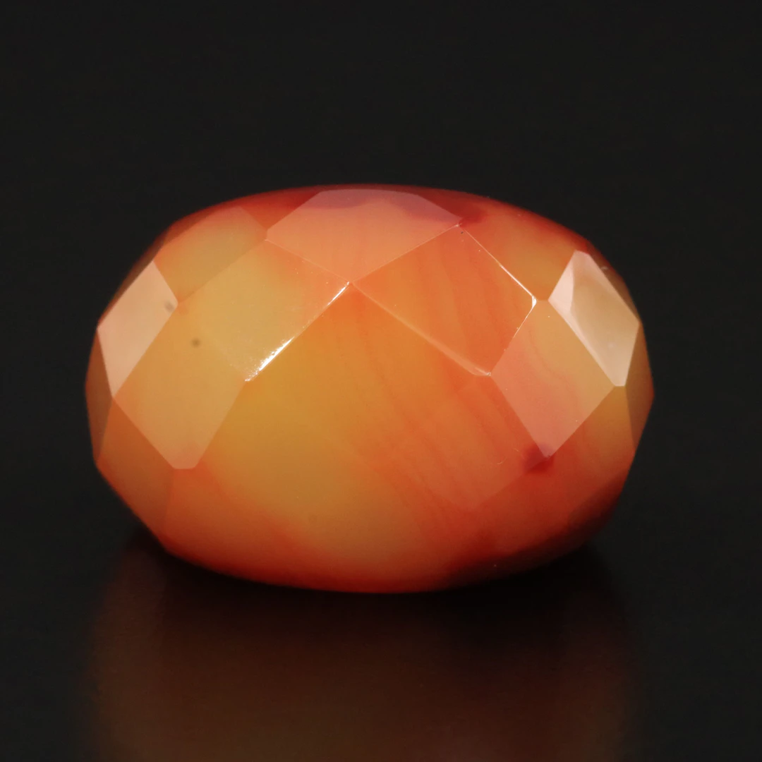 Carved Agate Geometric Bombé Ring