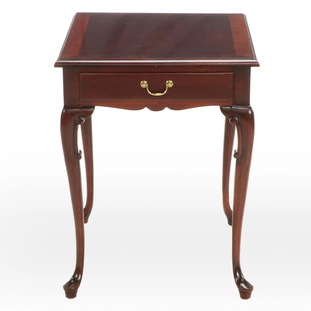 Hickory Chair Co. Queen Anne Style Mahogany Side Table