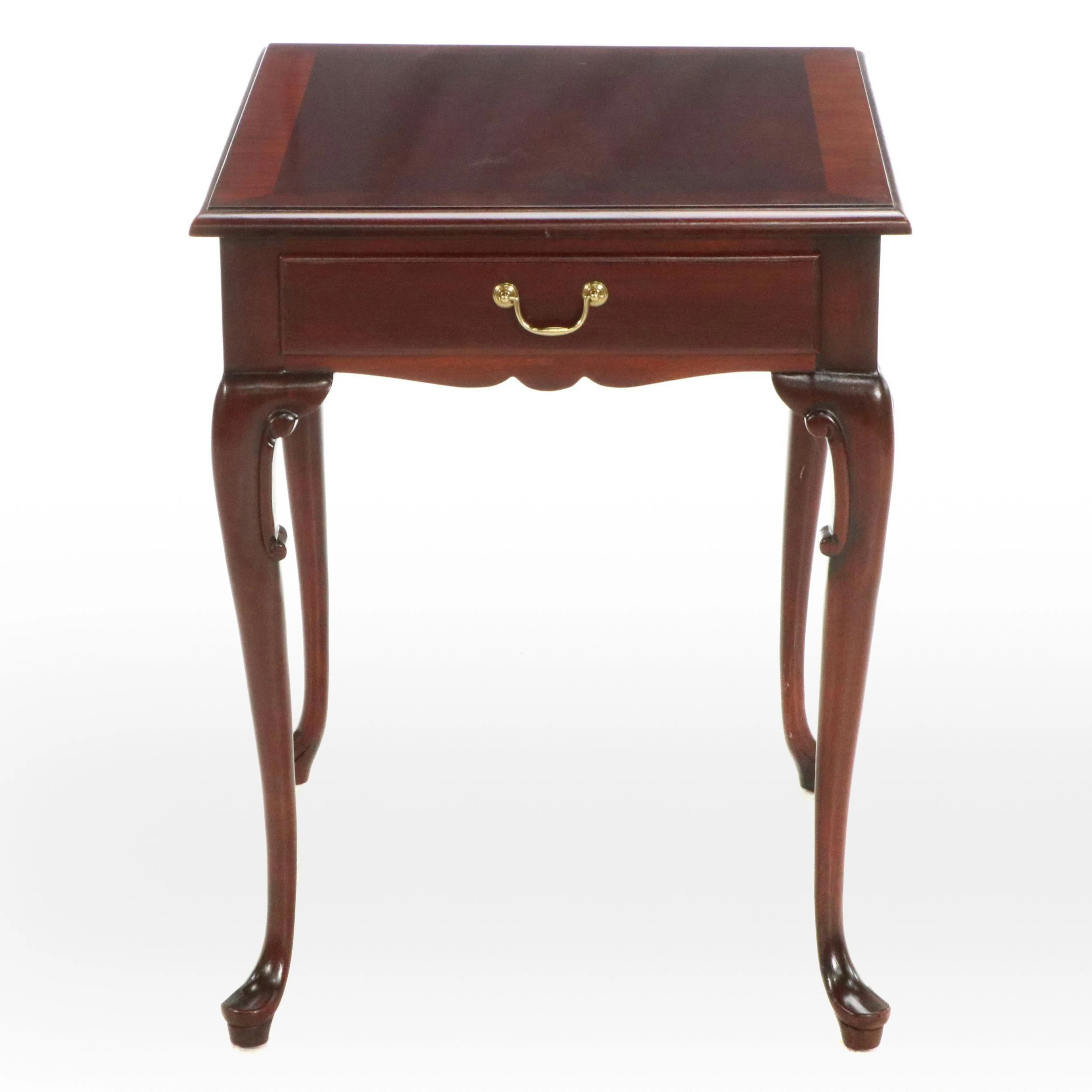 Hickory Chair Co. Queen Anne Style Mahogany Side Table