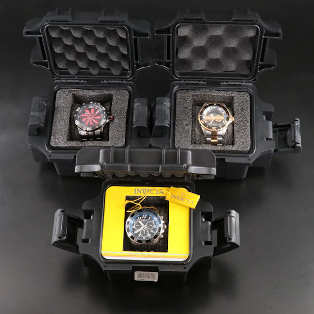 Invicta Automatic, Quartz and Manual Wind Watches Models 25849, 26409 & 20478
