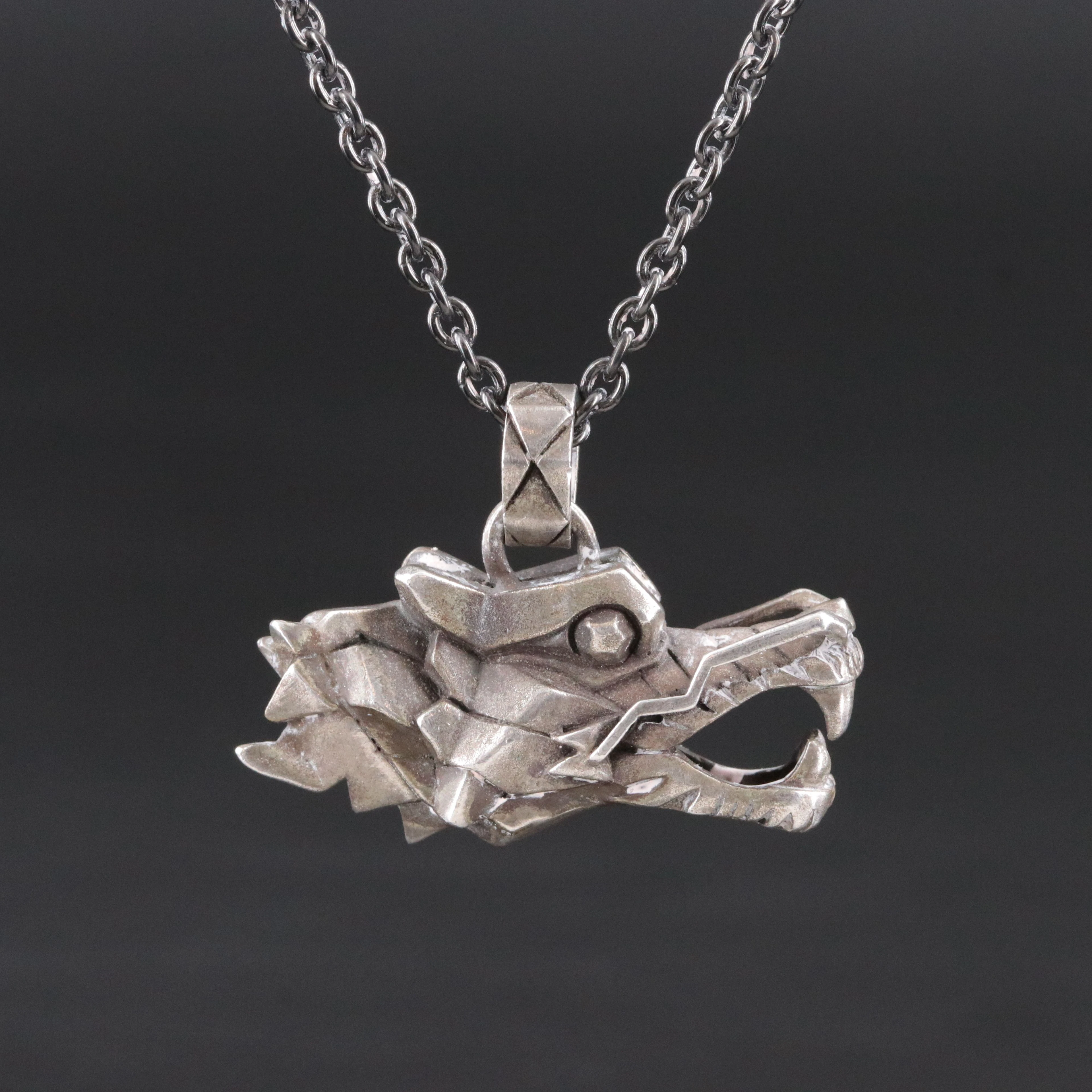 John Hardy Legends Naga Darkened Sterling Dragon Head Pendant Necklace