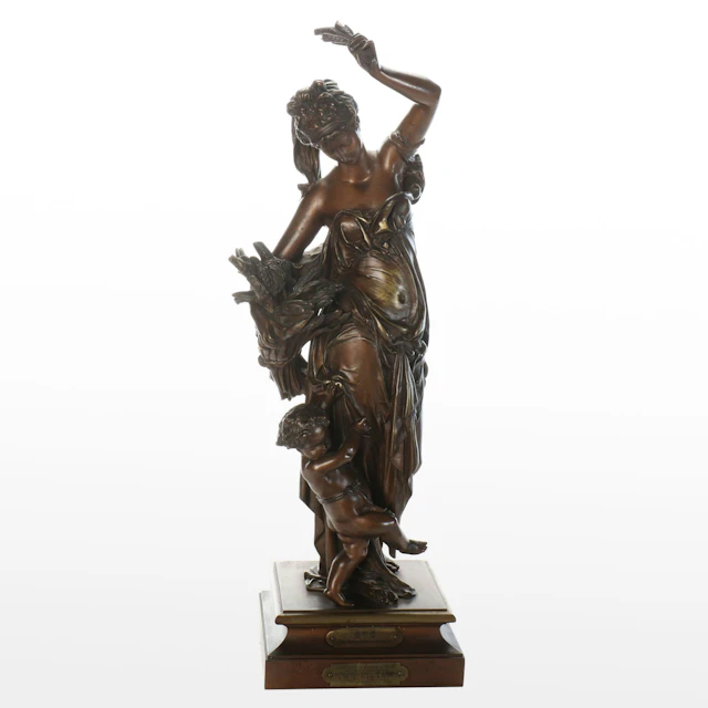Art Nouveau Sculpture After Garrier-Belleuse "Été" Presentation Figure
