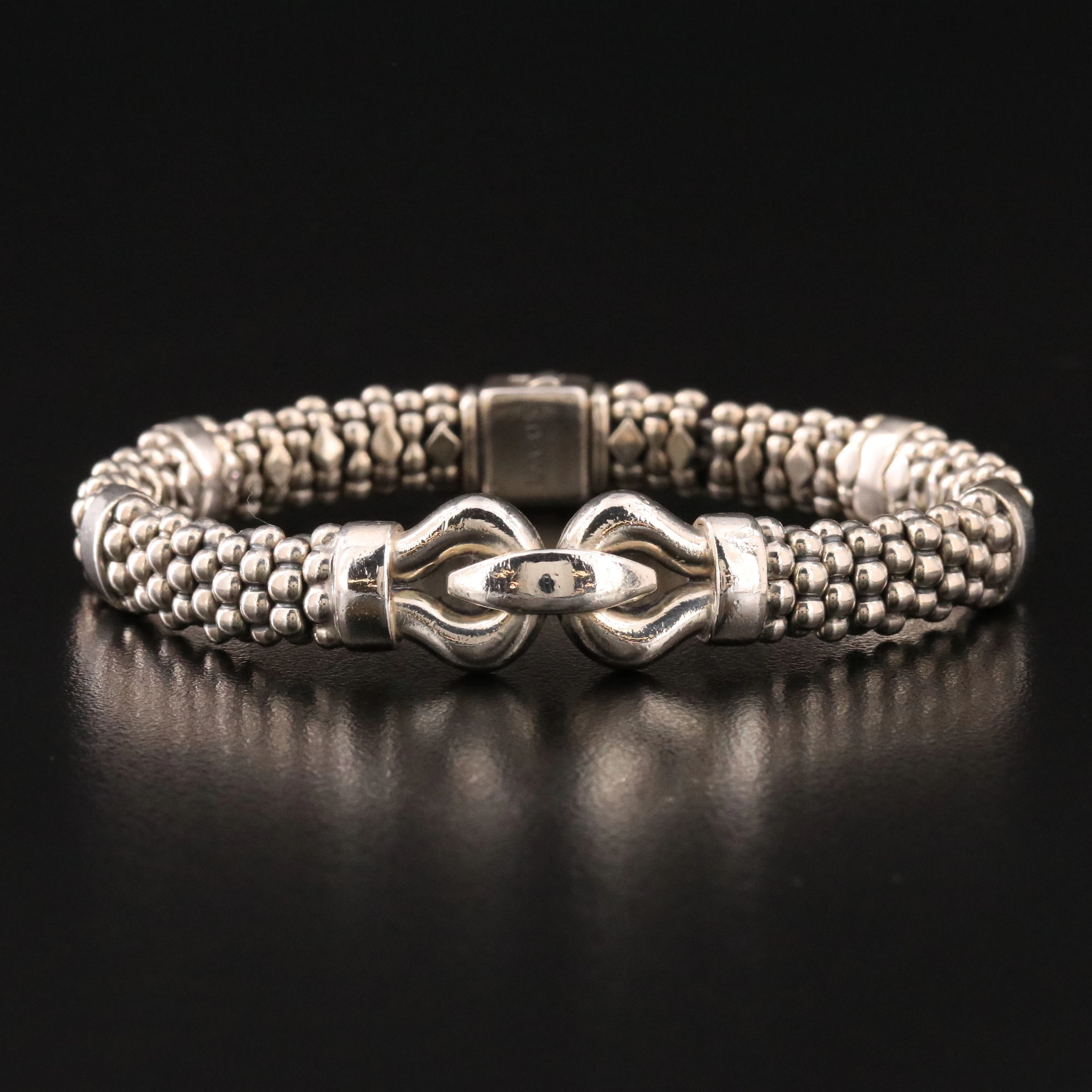 Lagos Caviar Derby Sterling Buckle Bracelet