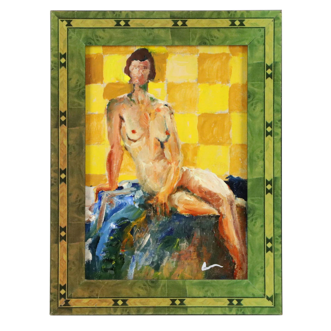 James Conroy Oil Painting of Seated Female Nude, 21st Century