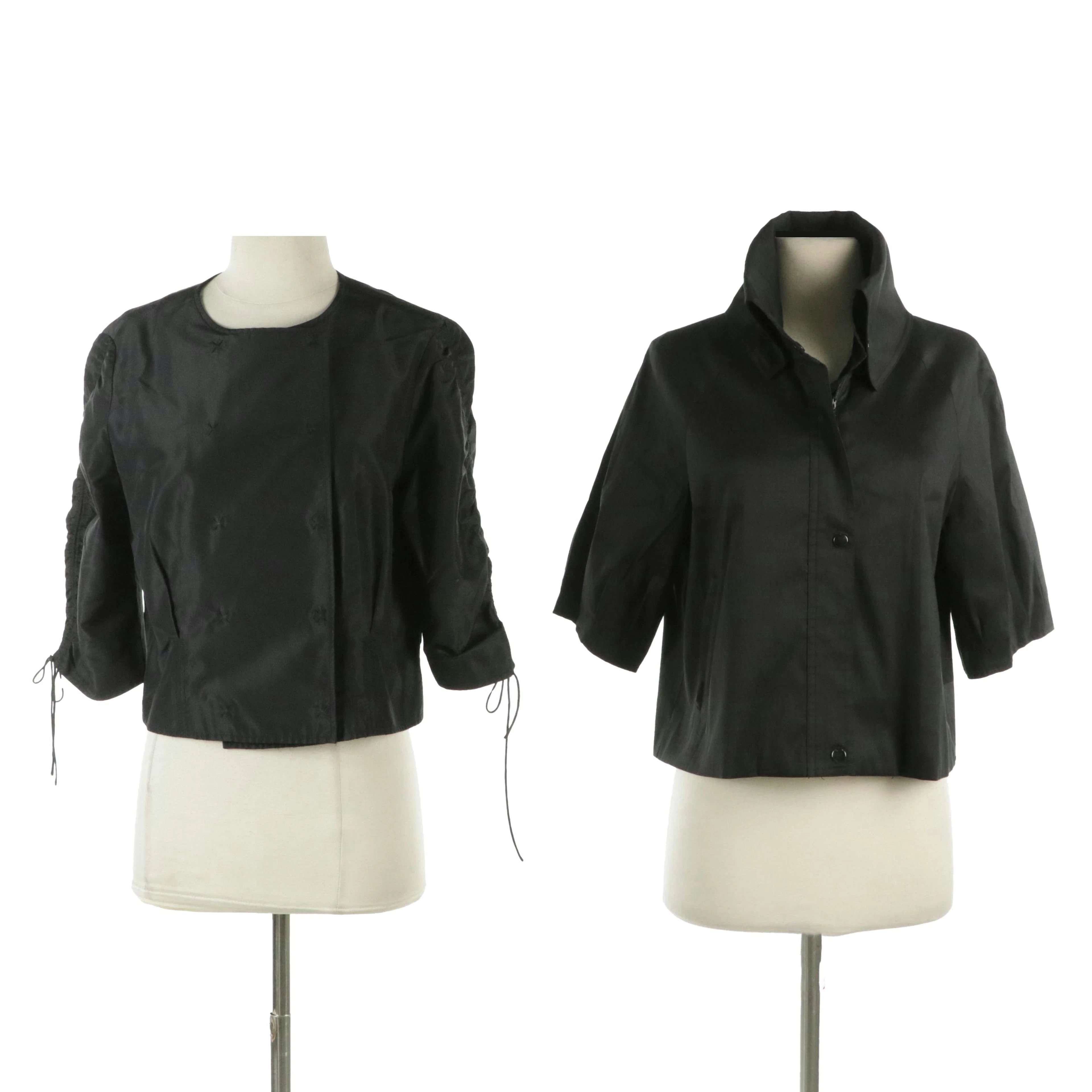 Ellen Tracy Silk Double Breasted Style Snap Jacket & Samuel Dong Zip Jacket