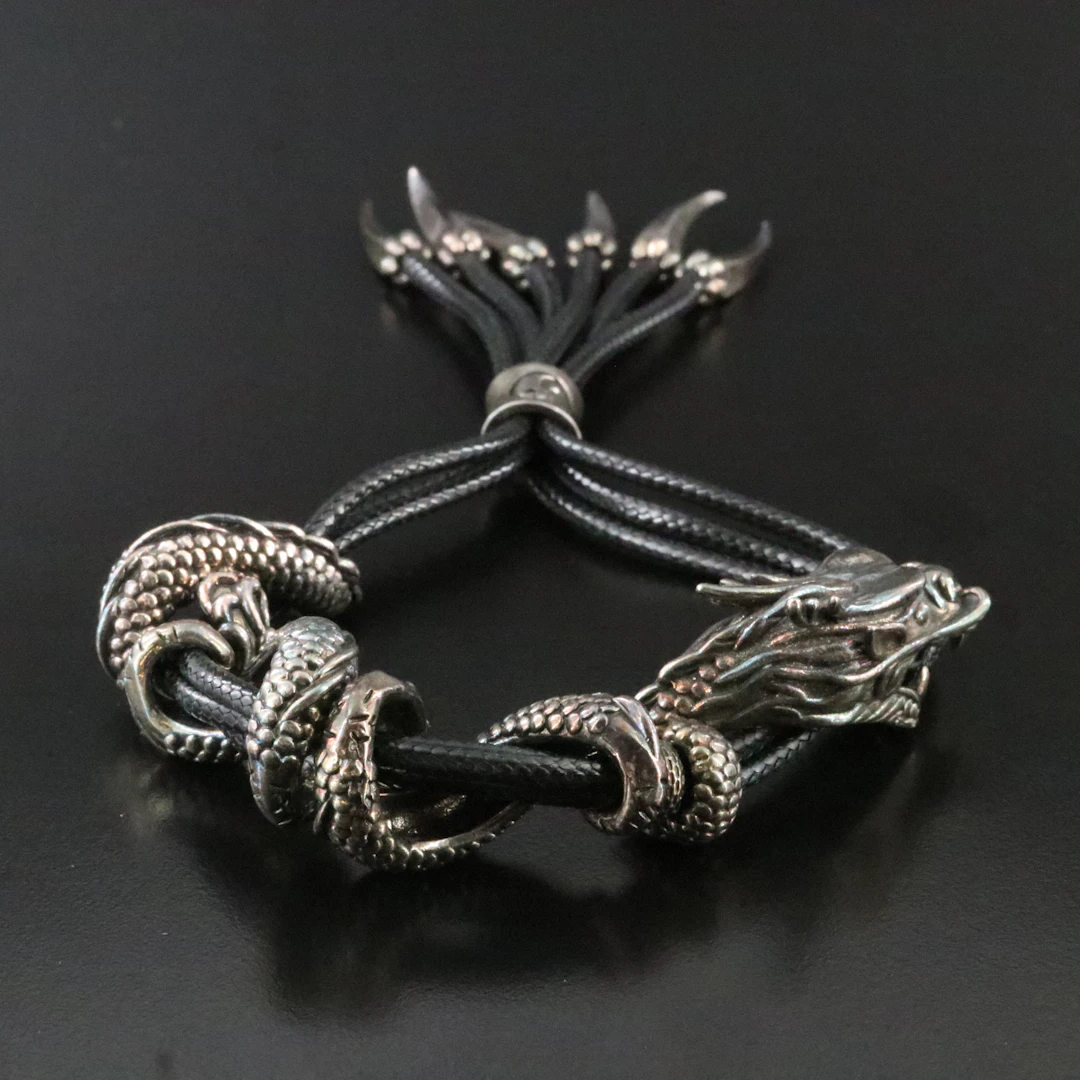 Sterling Dragon Bolo Bracelet