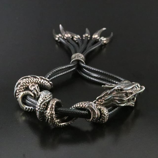 Sterling Dragon Bolo Bracelet