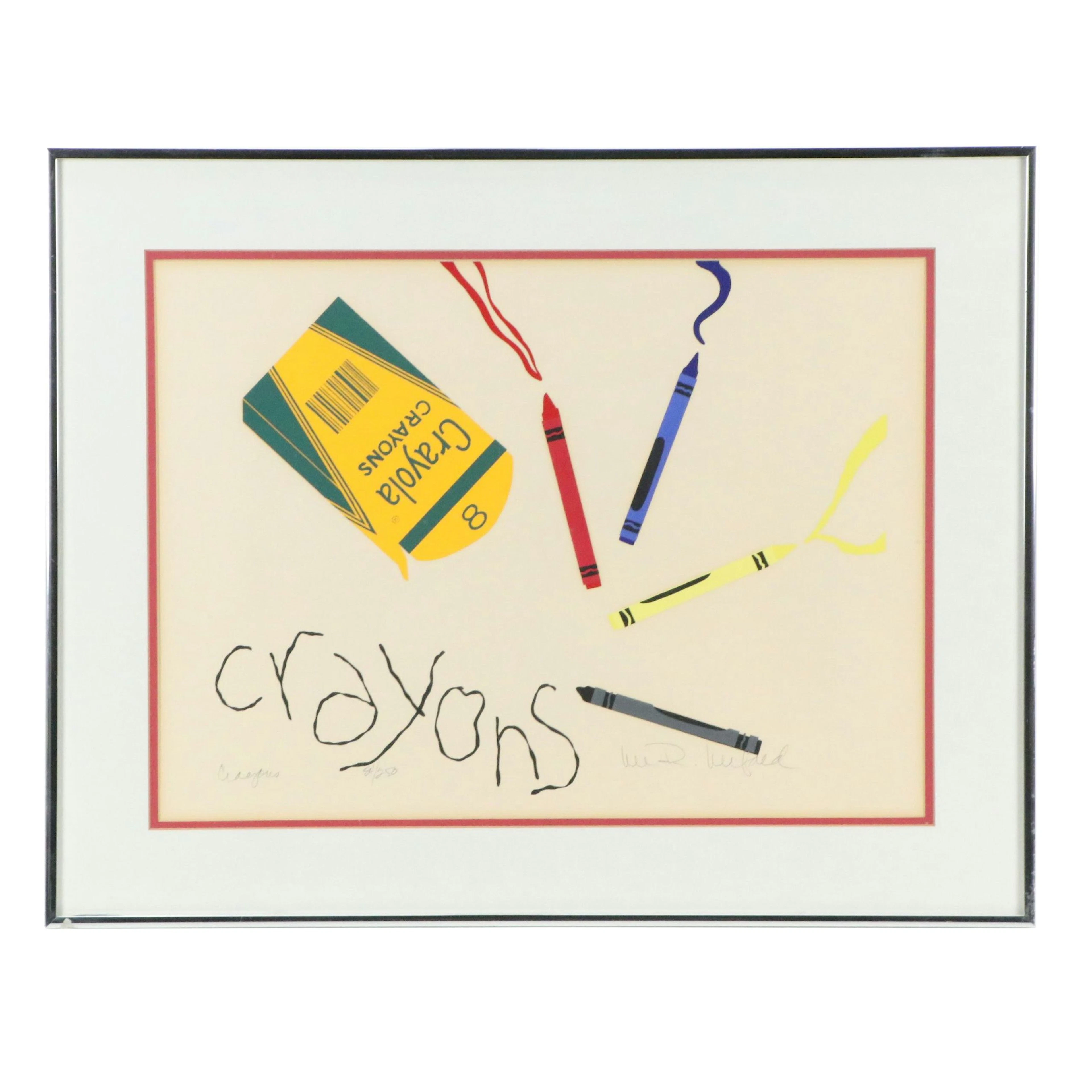 Lee R. Lerfald Pop Art Style Serigraph "Crayons"