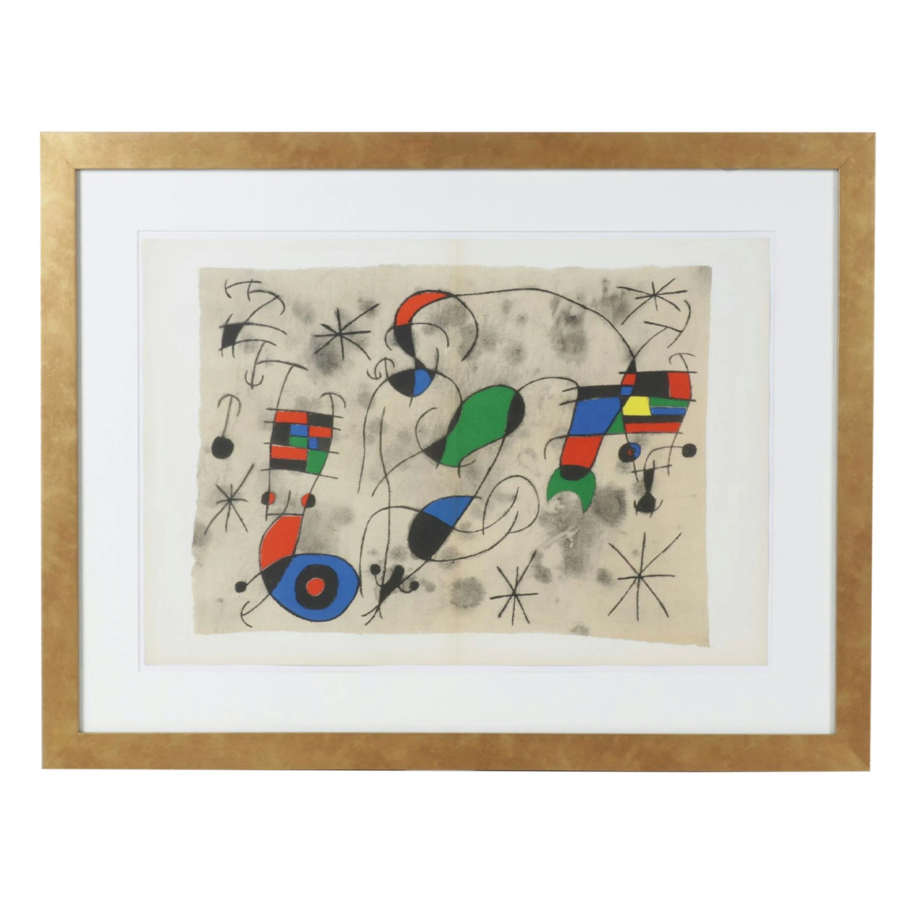 Joan Miró Double-Page Color Lithograph for "Derrière le Miroir," 1967