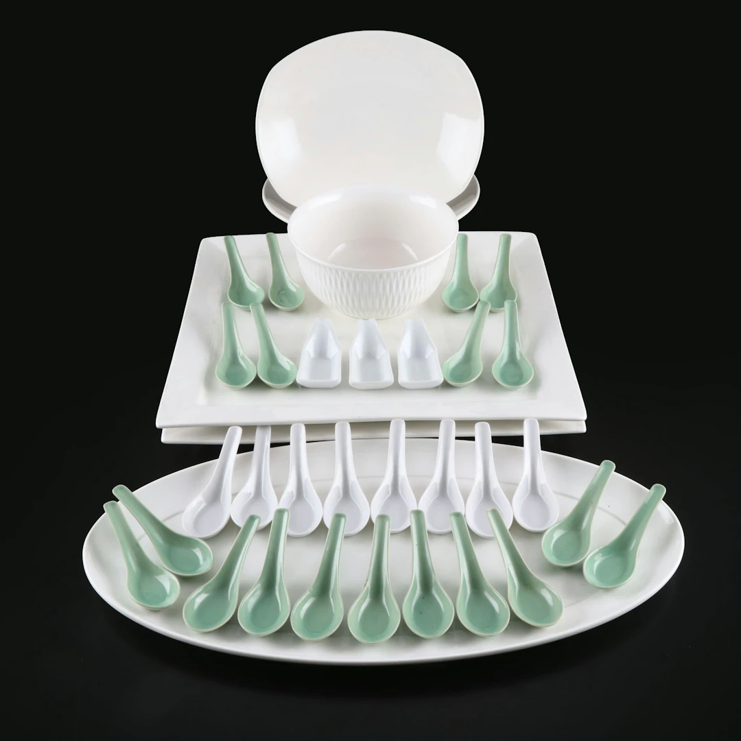 Libbey "Slenda" Porcelain Serving Platter with More Serveware and Soup Spoons