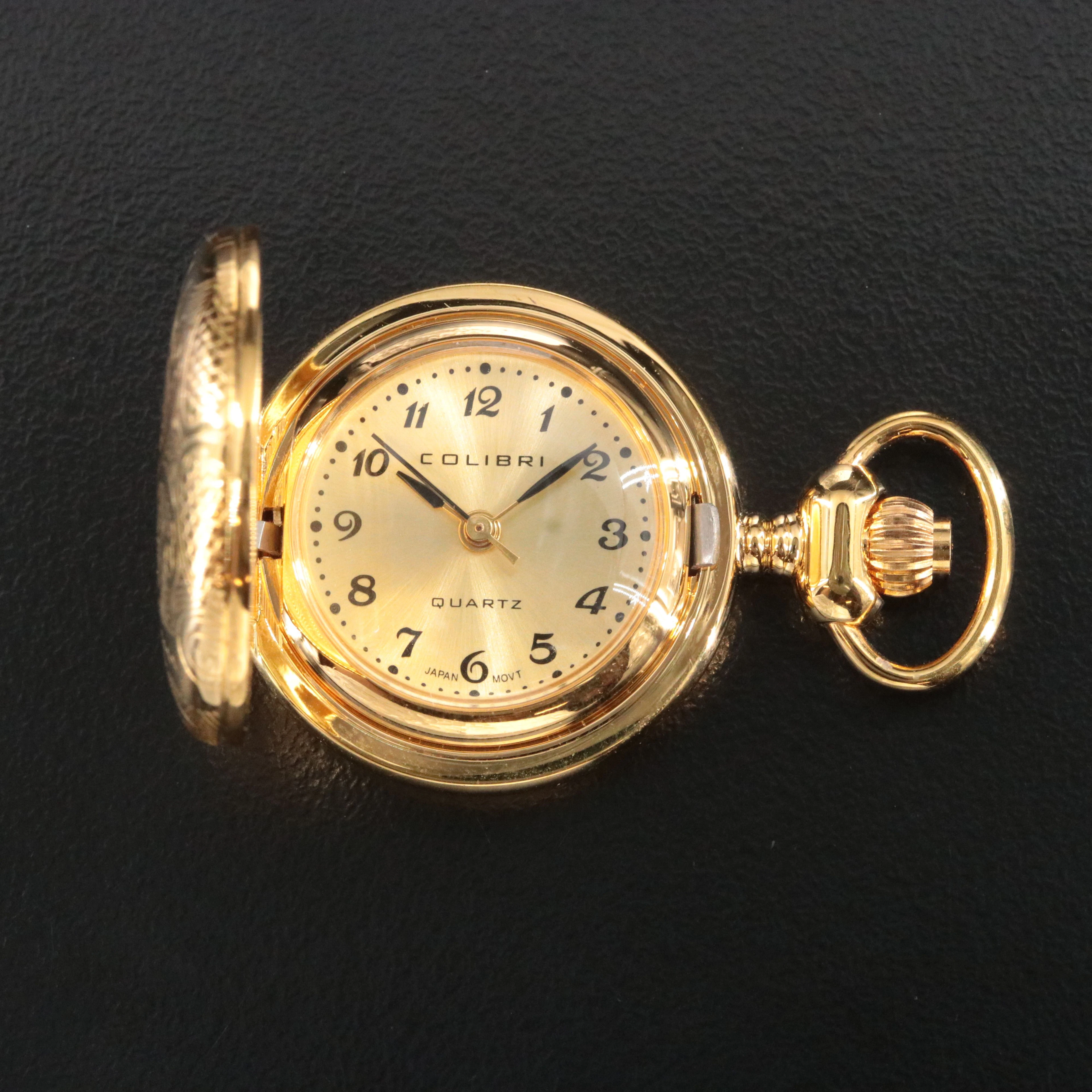 Colibri Quartz Small Hunting Case Engravable Pendant Pocket Watch
