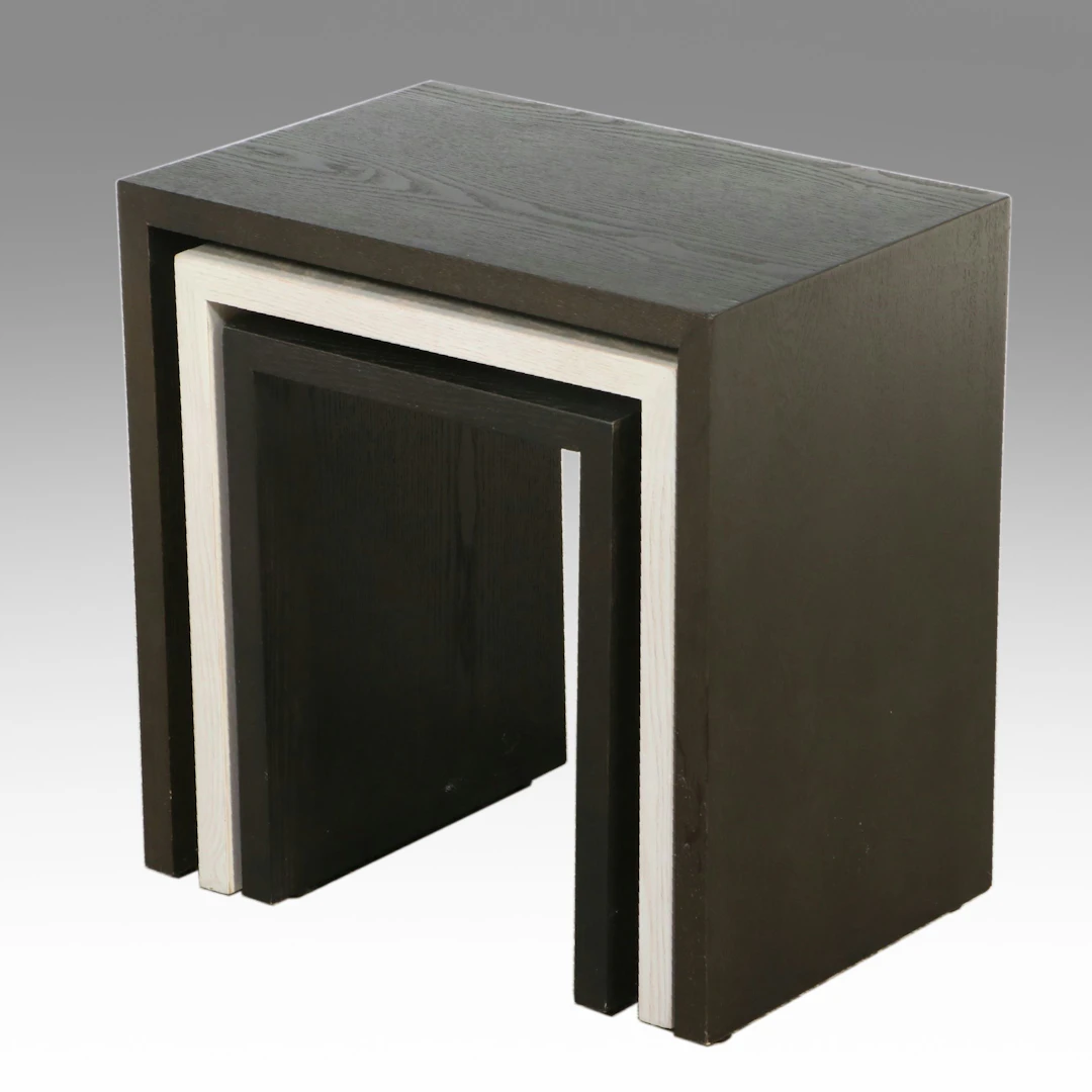 Isaac Mizrahi for Target Set of Three Modernist Style Wood Nesting Tables