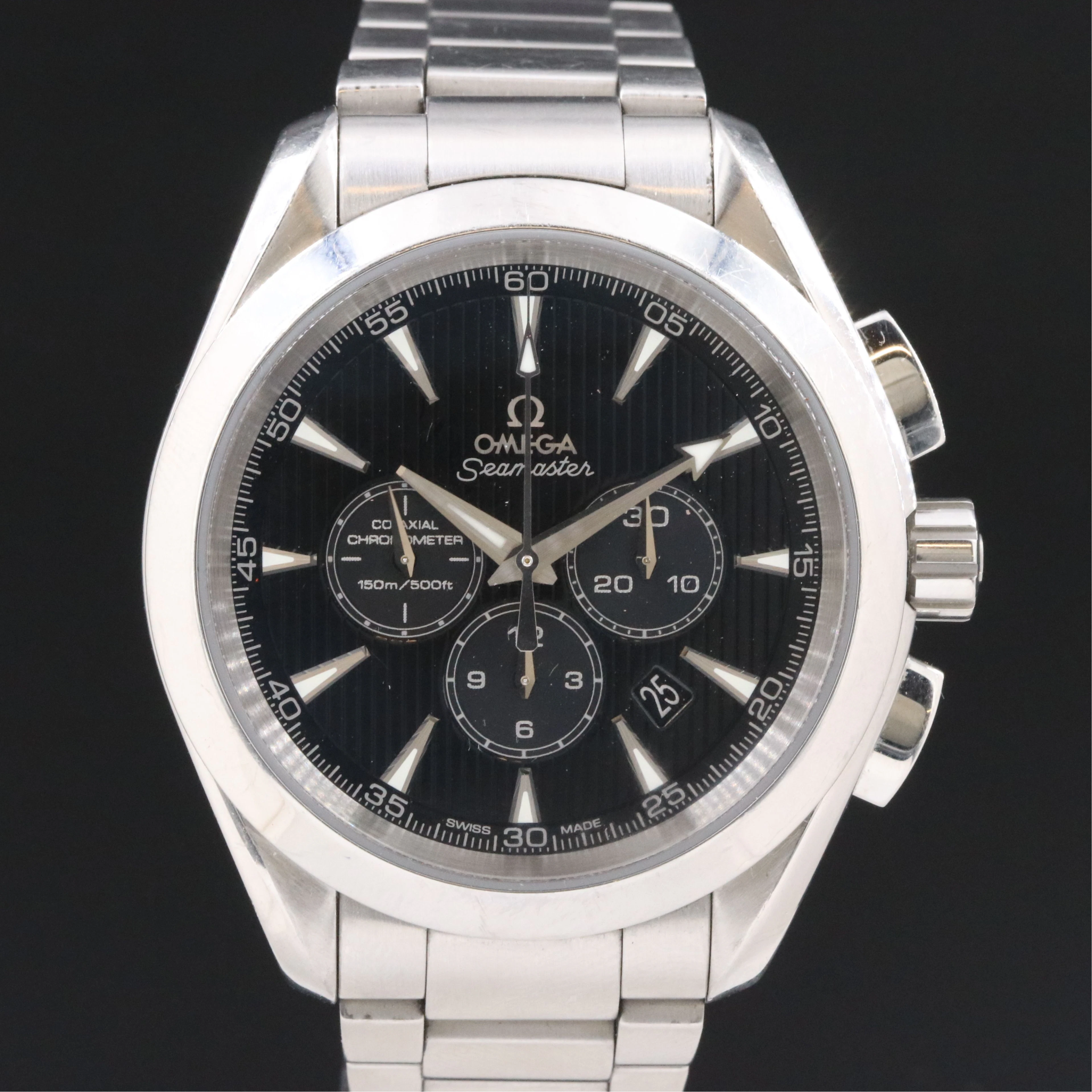 Omega Seamaster Aqua Terra Chronograph Steel Black Dial Automatic Watch