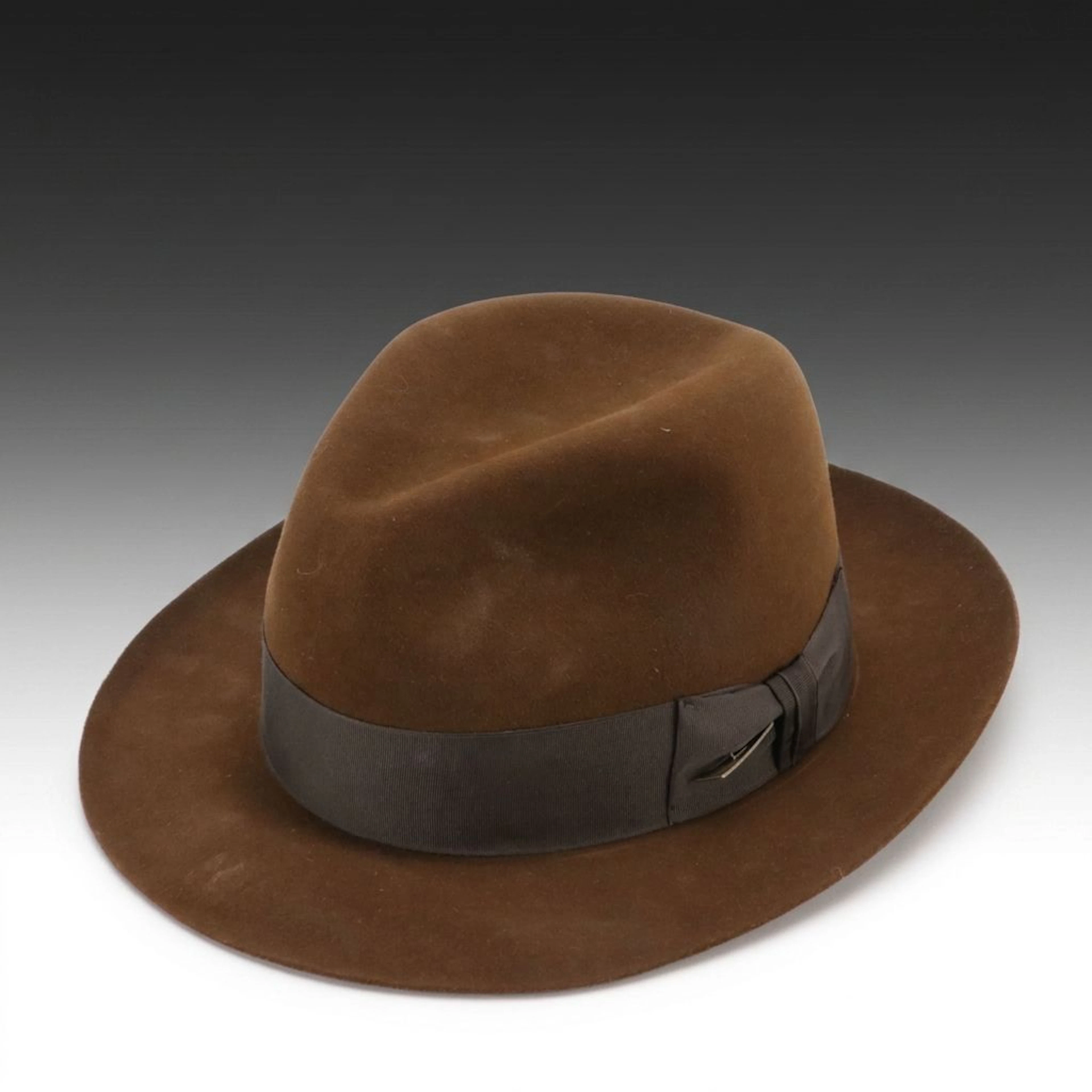 Stetson "Indiana Jones" Temple Fedora in Brown Fur Felt with Box