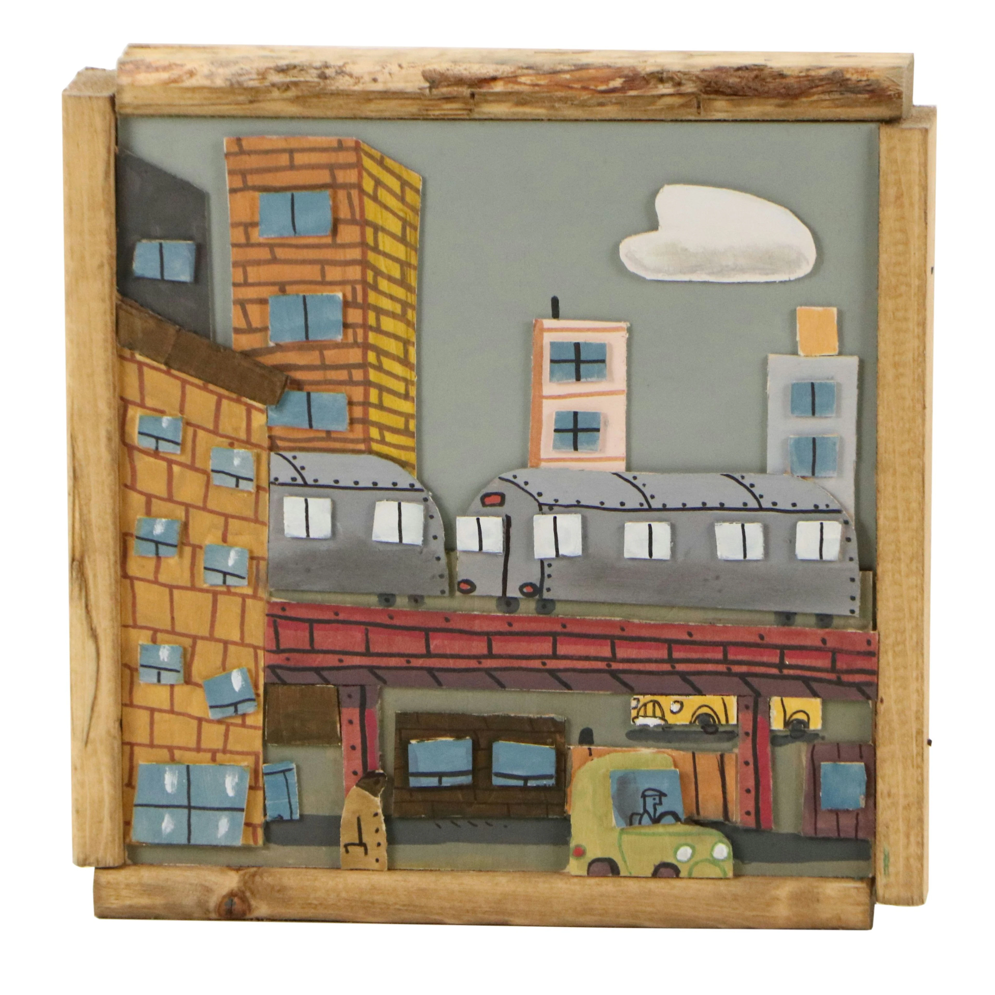 Aaron Wooten Acrylic Painting "Red Line at Fullerton," 2026