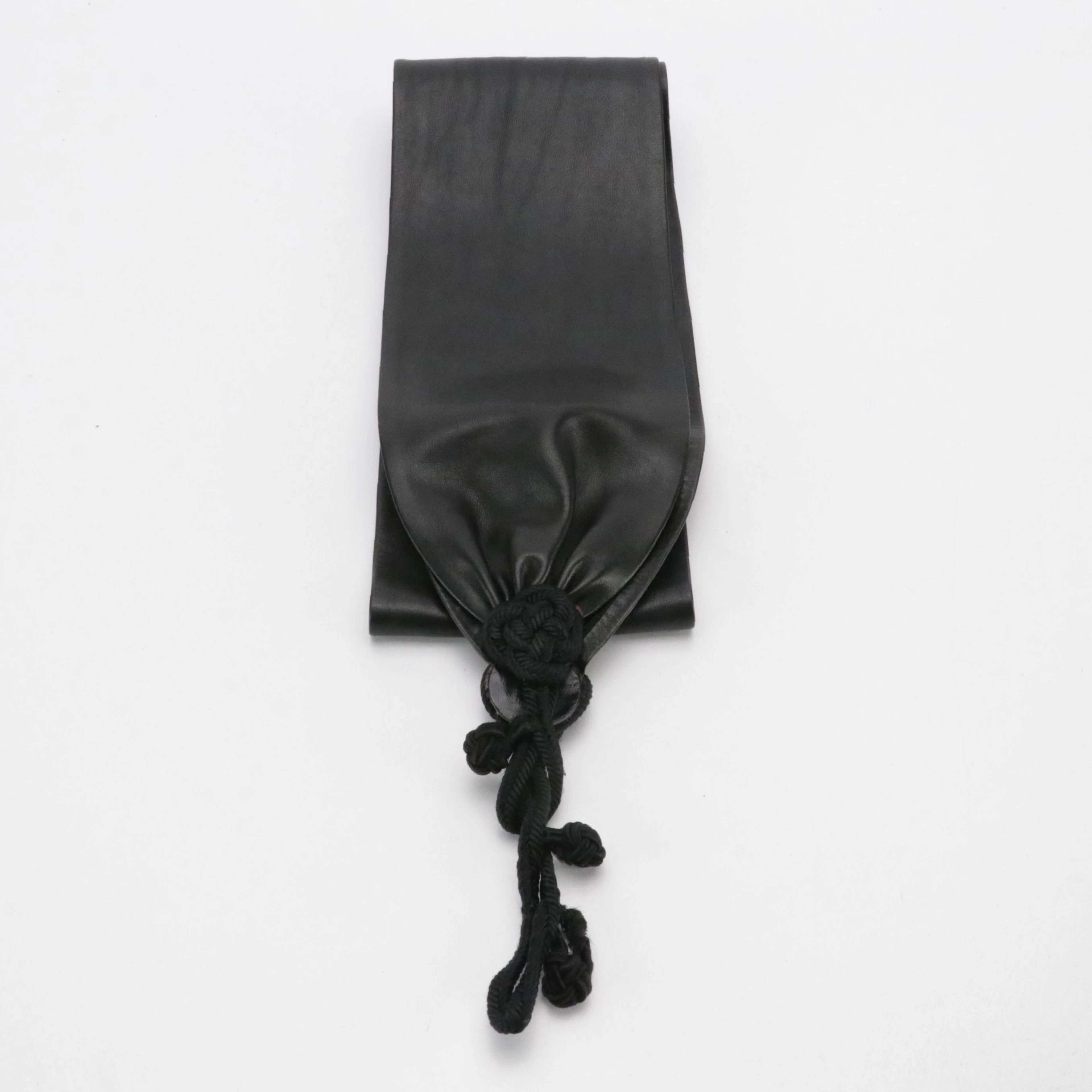Christian Dior Vintage Leather Sash with Chinese Frog Style Closure