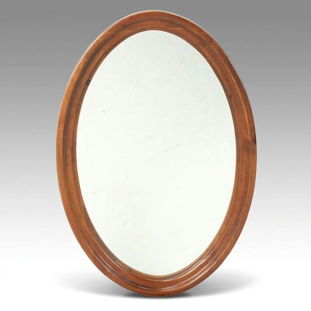 Lenoir Traditional Wooden Oval Wall Mirror