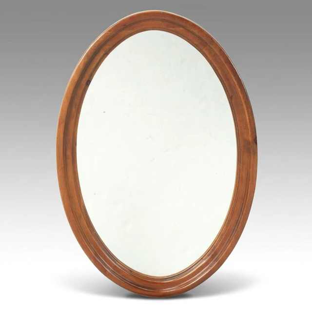 Lenoir Traditional Wooden Oval Wall Mirror