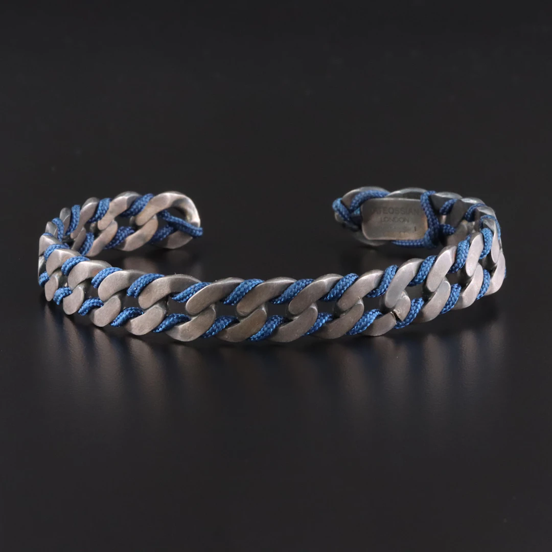 Tateossian Sterling and Woven Cord Cuff