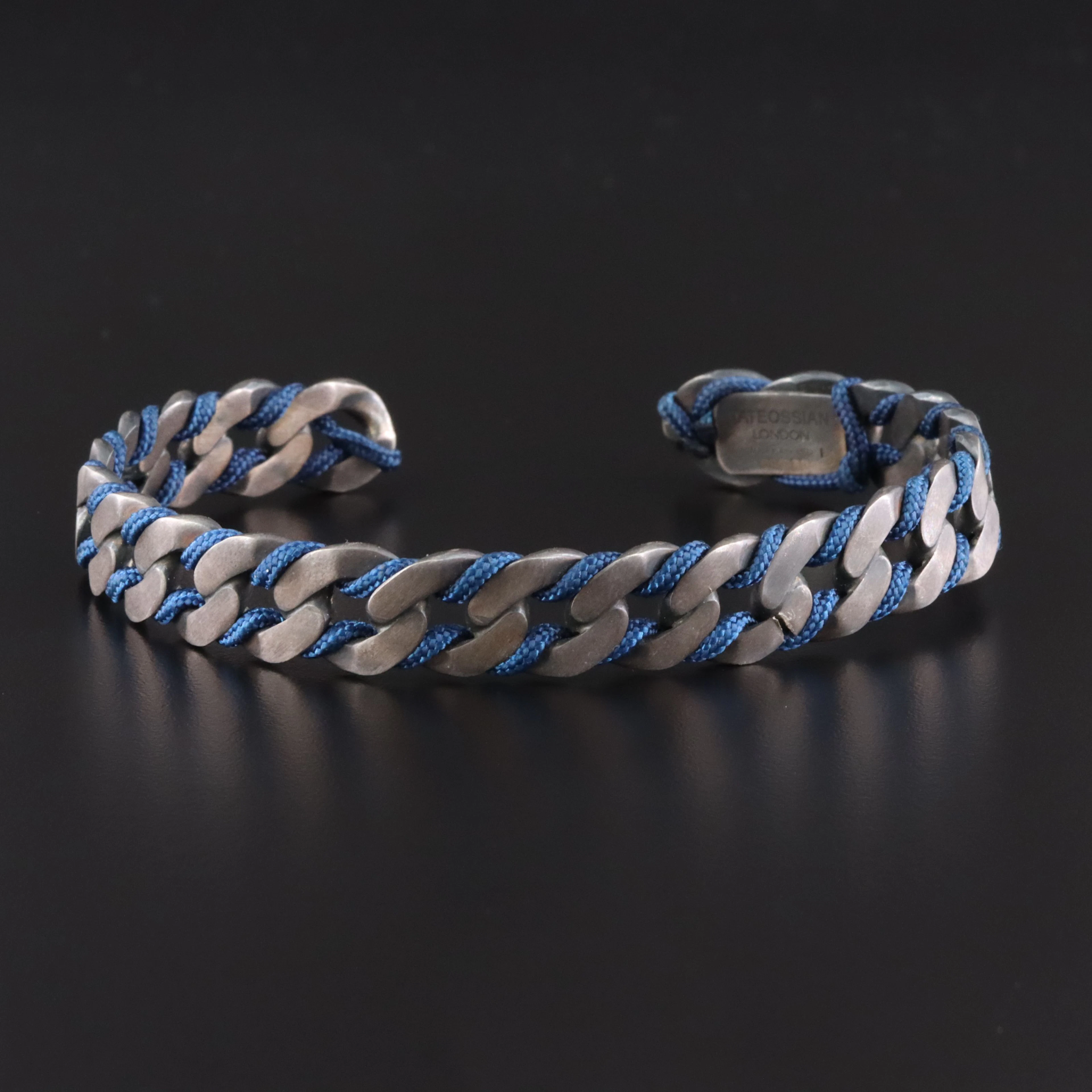 Tateossian Sterling and Woven Cord Cuff
