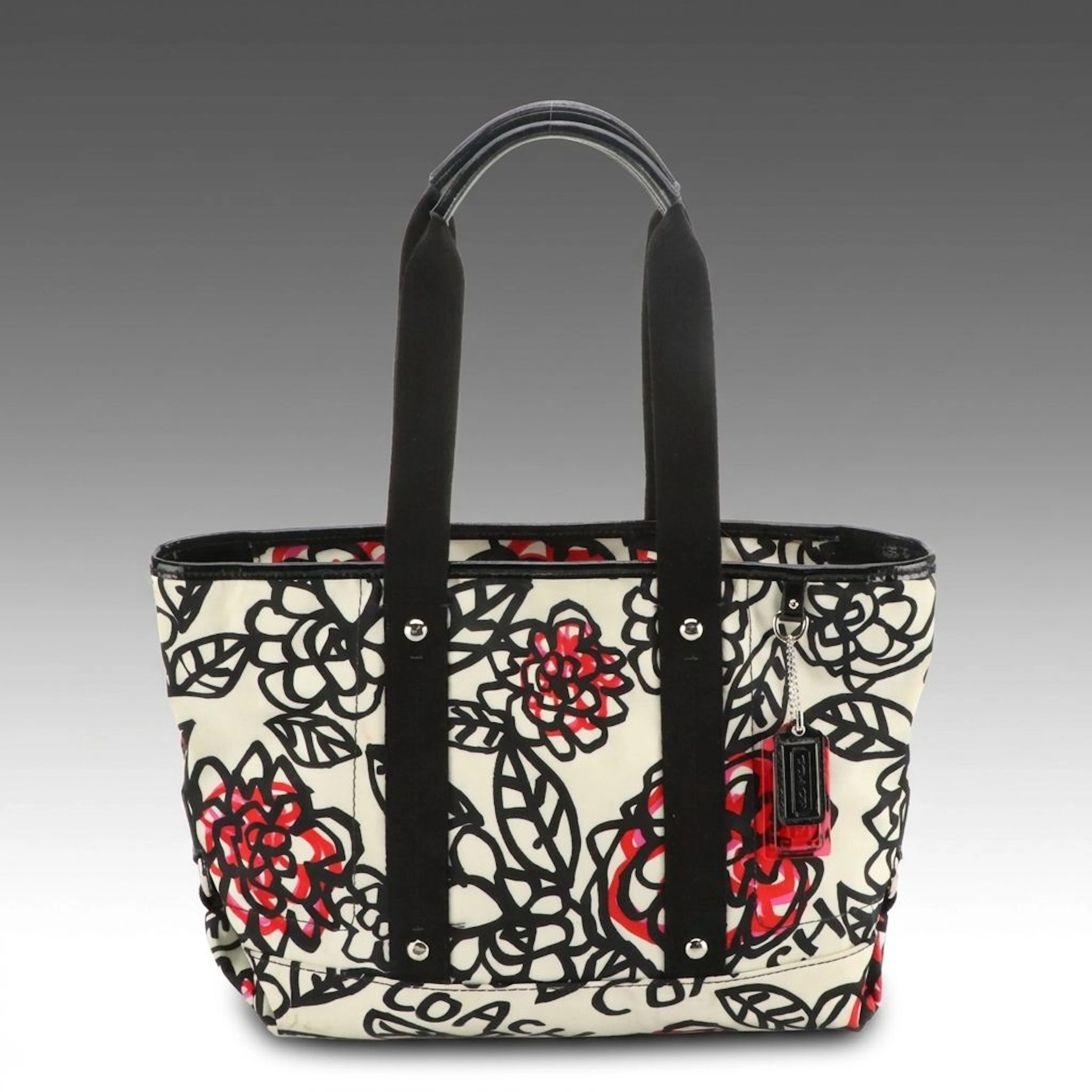 Coach Poppy Daisy Floral Graffiti Zip Tote Bag