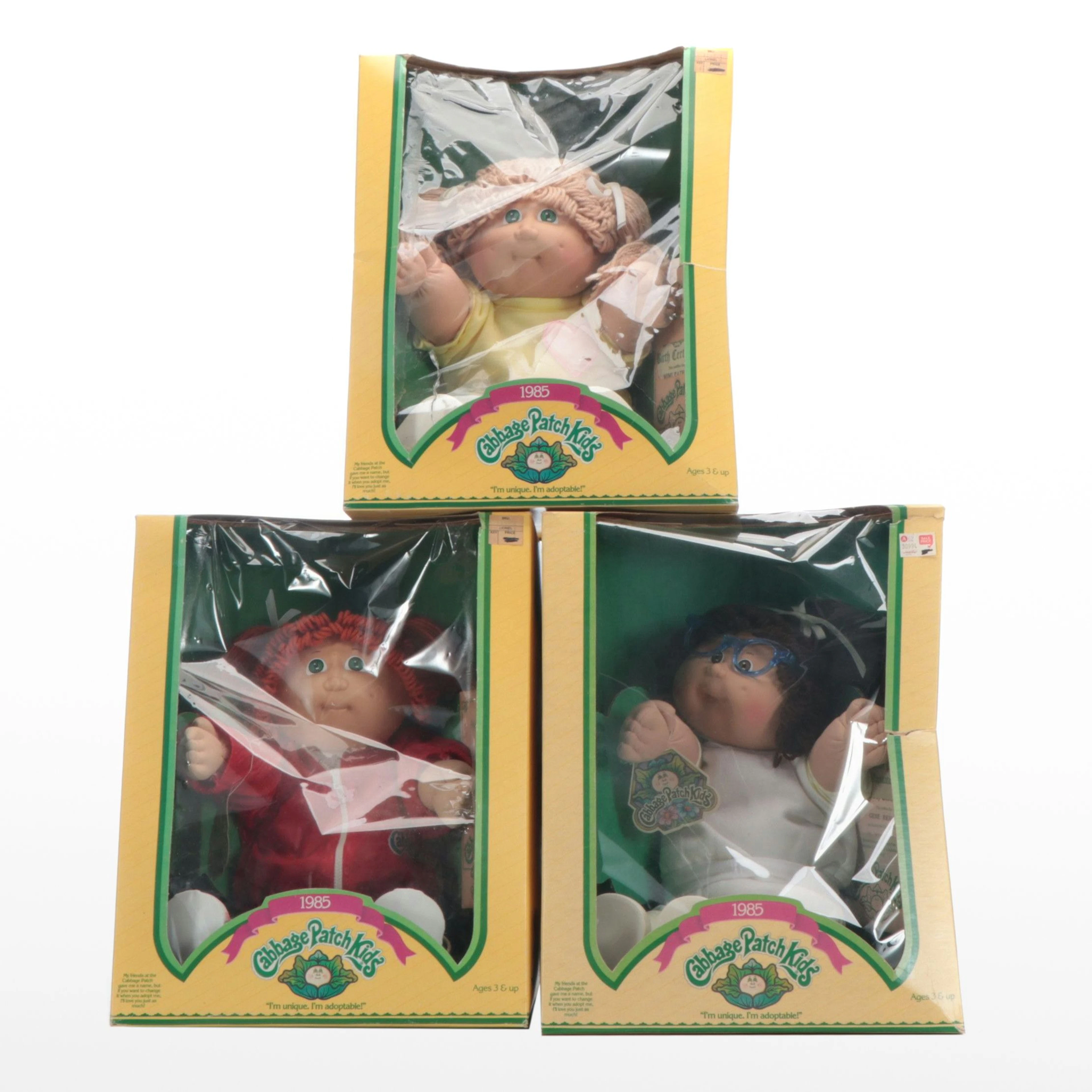 1985 Cabbage Patch Dolls with Original Packaging