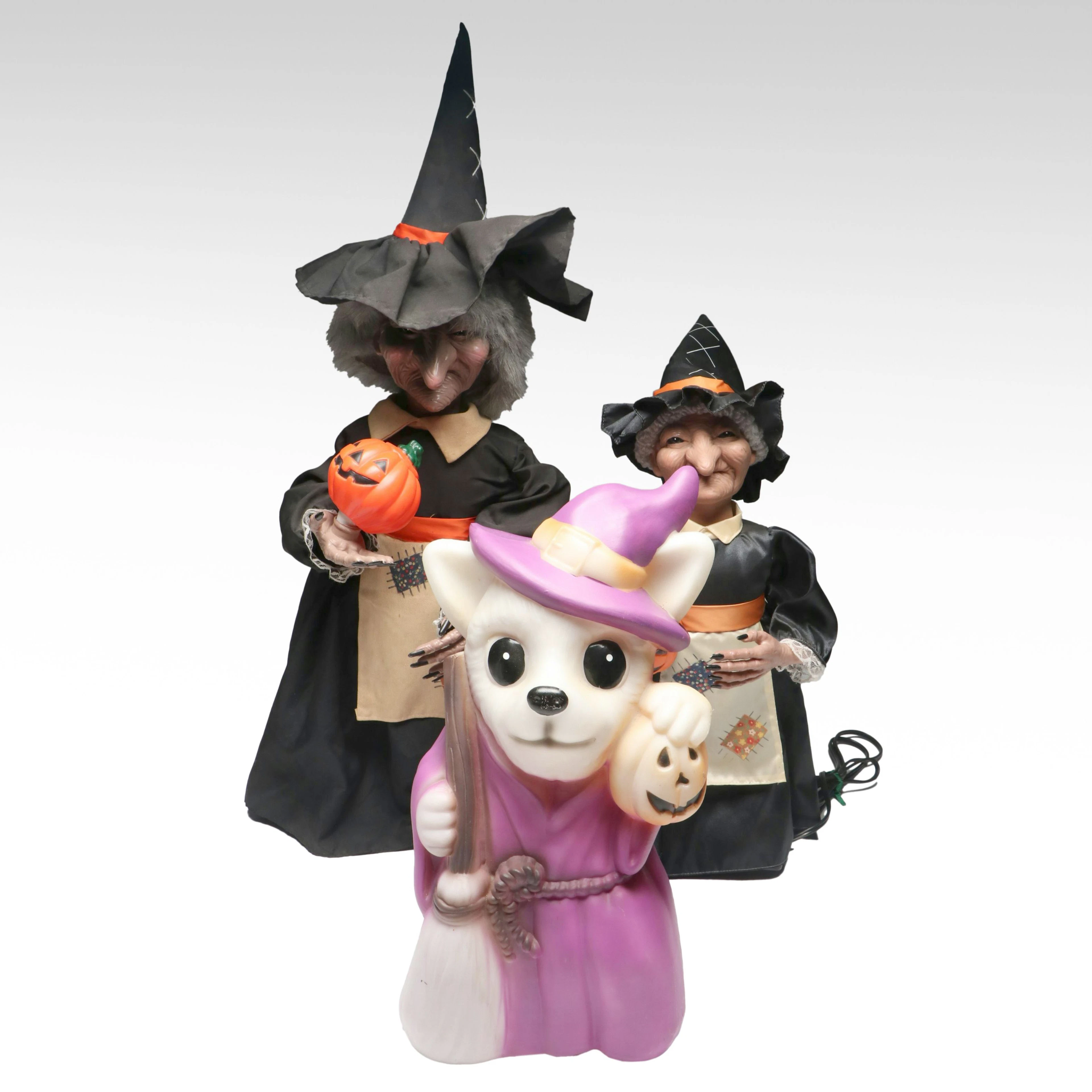 Telco Animated Witches and Pan Asian Creations Blow Mold Witch Puppy