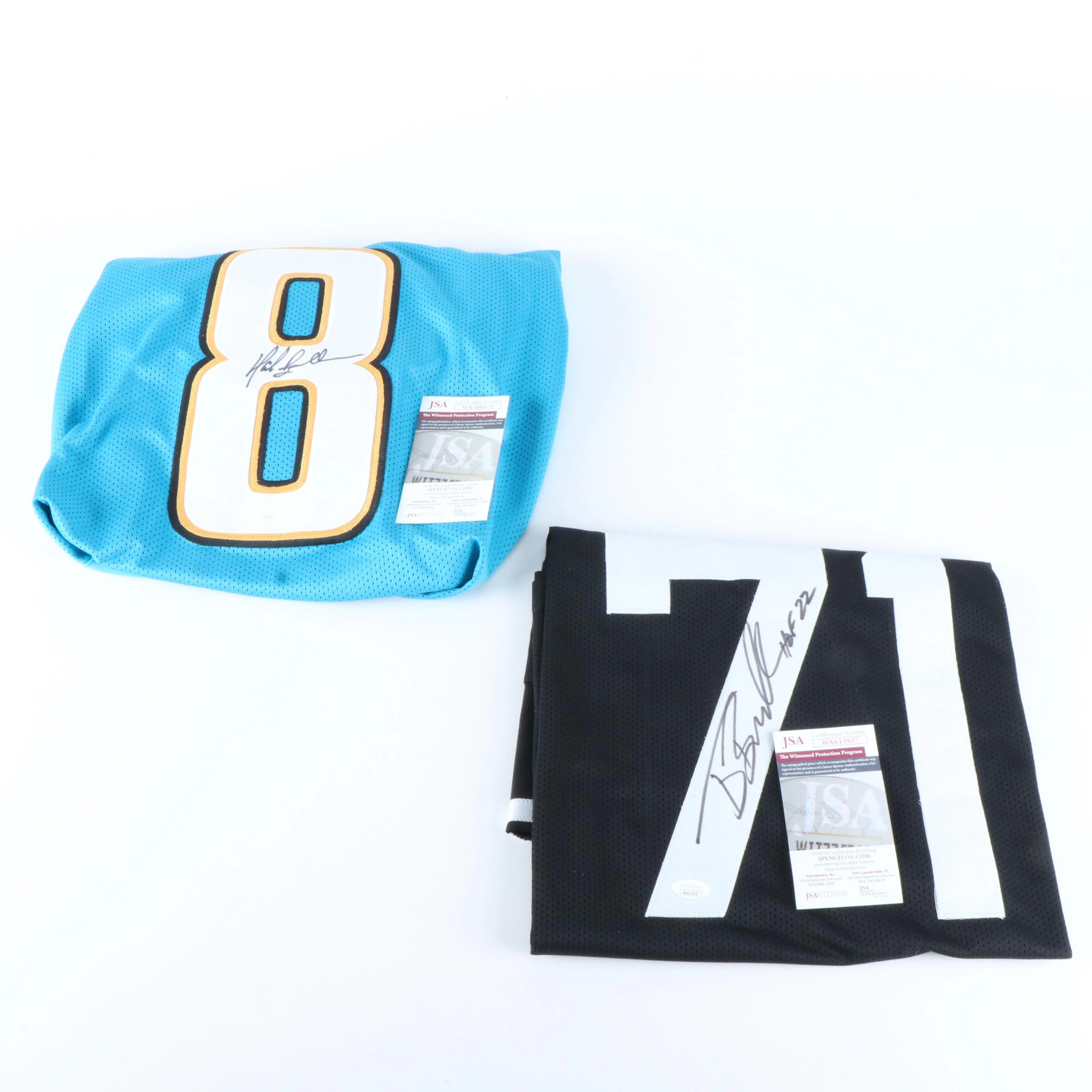 Tony Boselli and Mark Brunell Signed Jacksonville Jaguars Football Jerseys, JSA