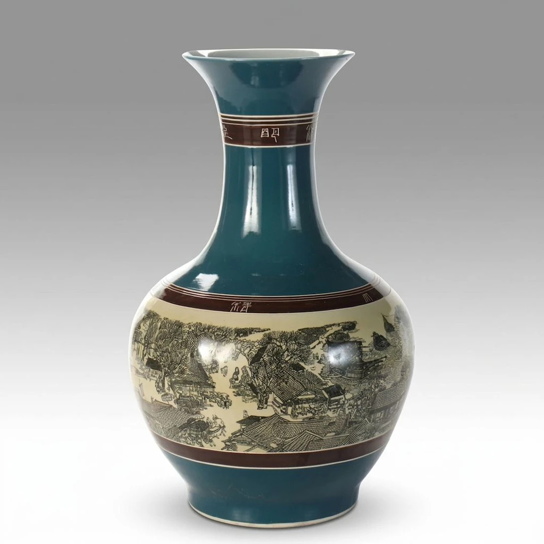 Chinese Hand-Decorated Porcelain Floor Vase