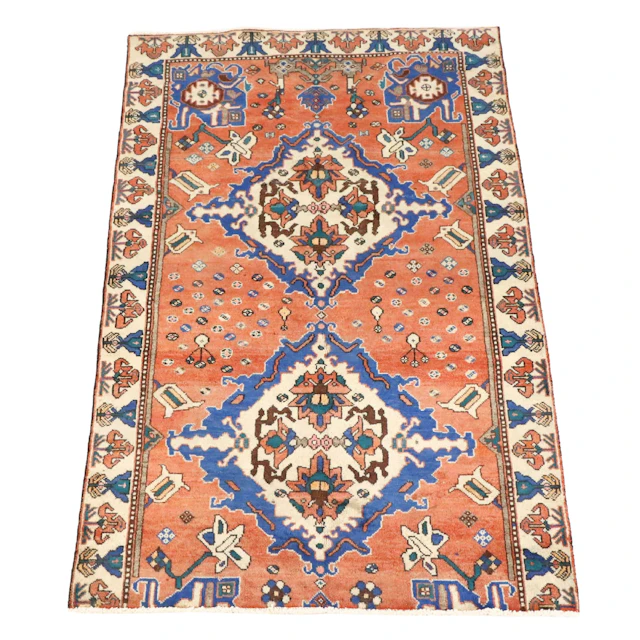 4'9 x 8'1 Hand-Knotted Persian Remnant Area Rug