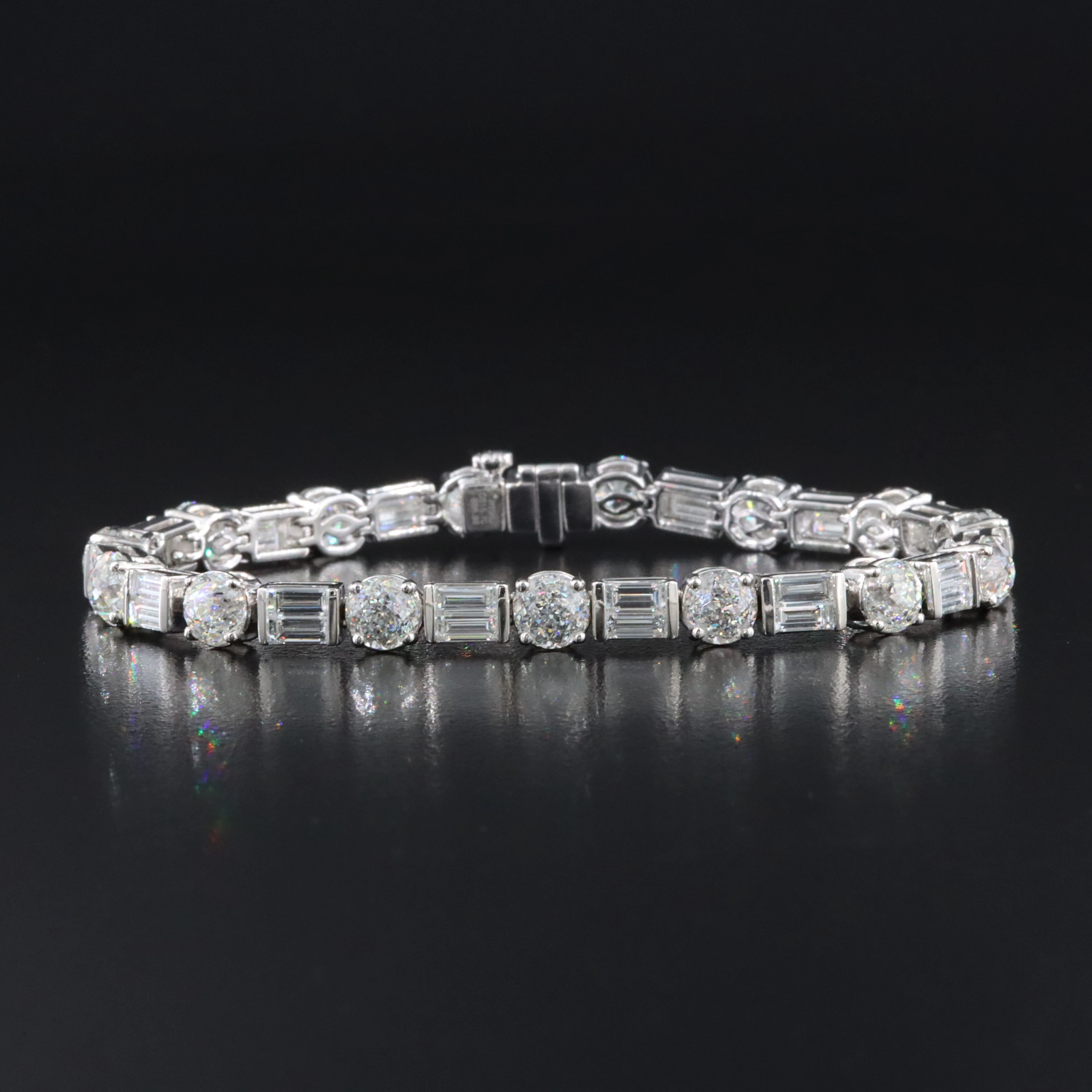 Platinum 21.67 CTW Diamond Line Bracelet with Online GIA Reports