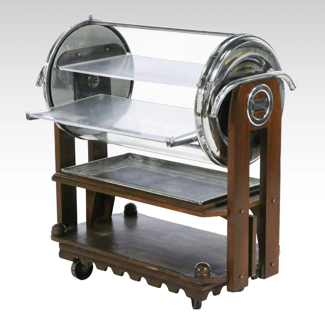 Christofle French Wood and Metal Dessert Trolley, Late 20th to 21st Century