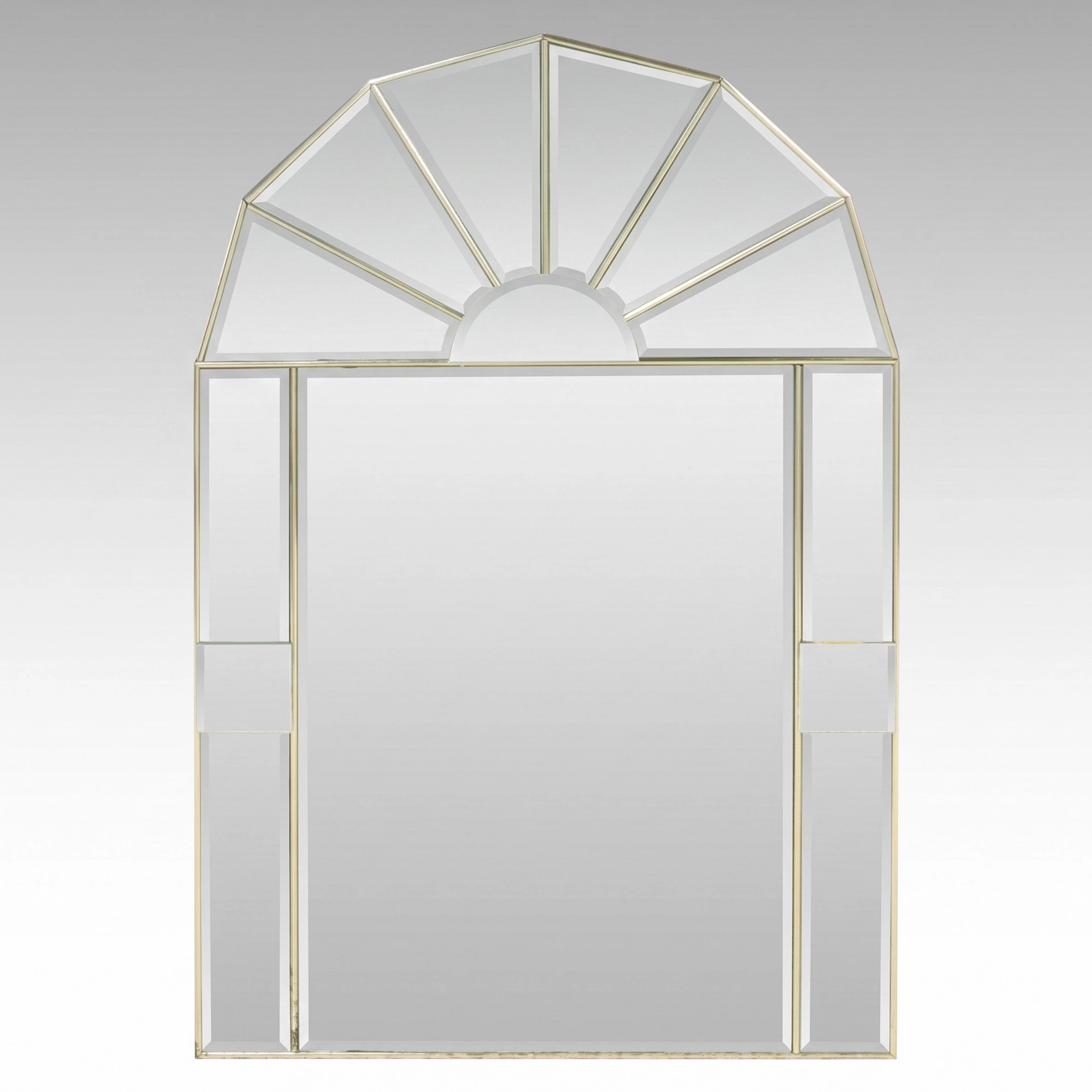 Hollywood Regency Style Arched Beveled Wall Mirror