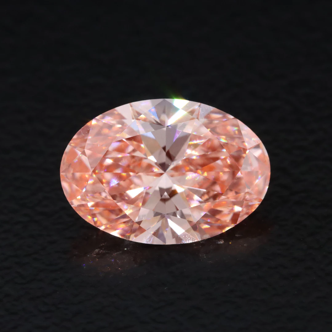 Loose 2.59 CT Fancy Vivid Pinkish Orange Lab Grown Diamond with IGI Report