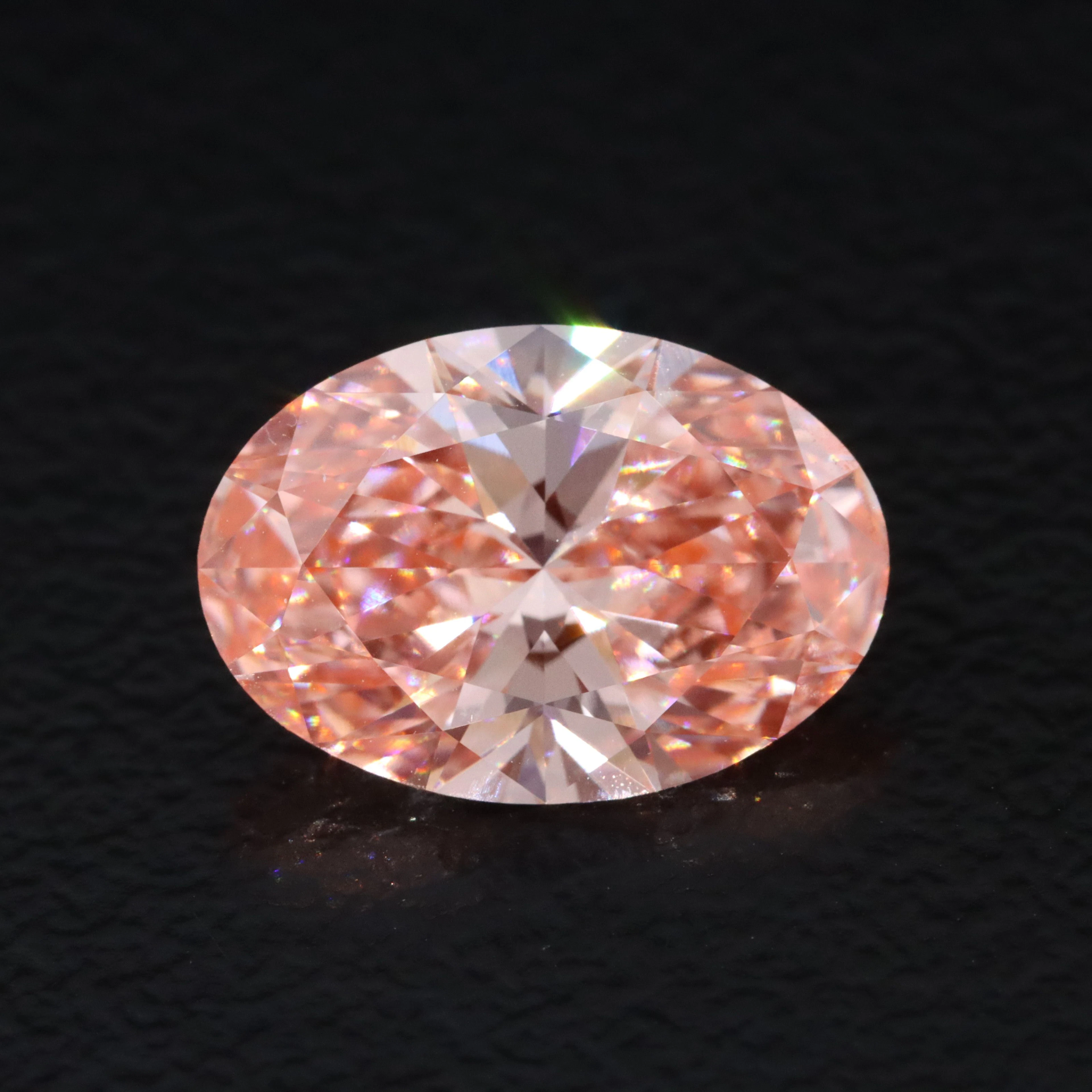 Loose 2.59 CT Fancy Vivid Pinkish Orange Lab Grown Diamond with IGI Report