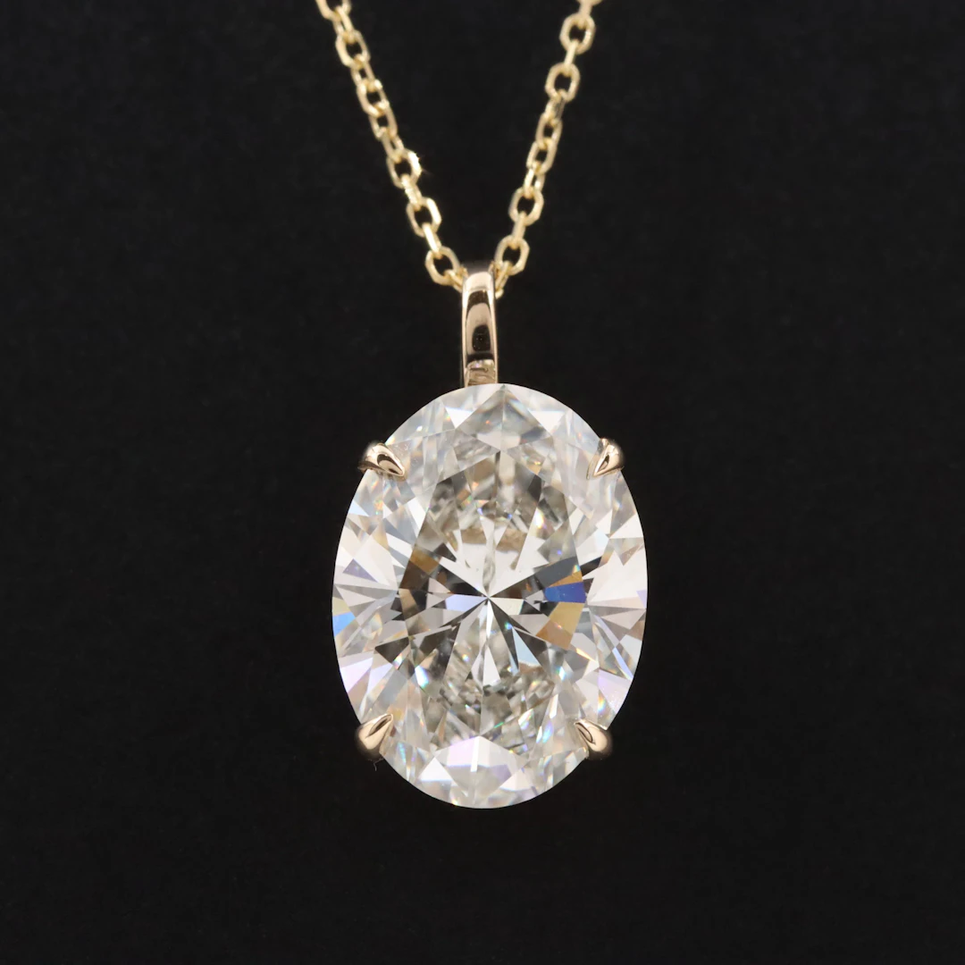 14K 4.06 CT Lab Grown Diamond Pendant Necklace with IGI Report