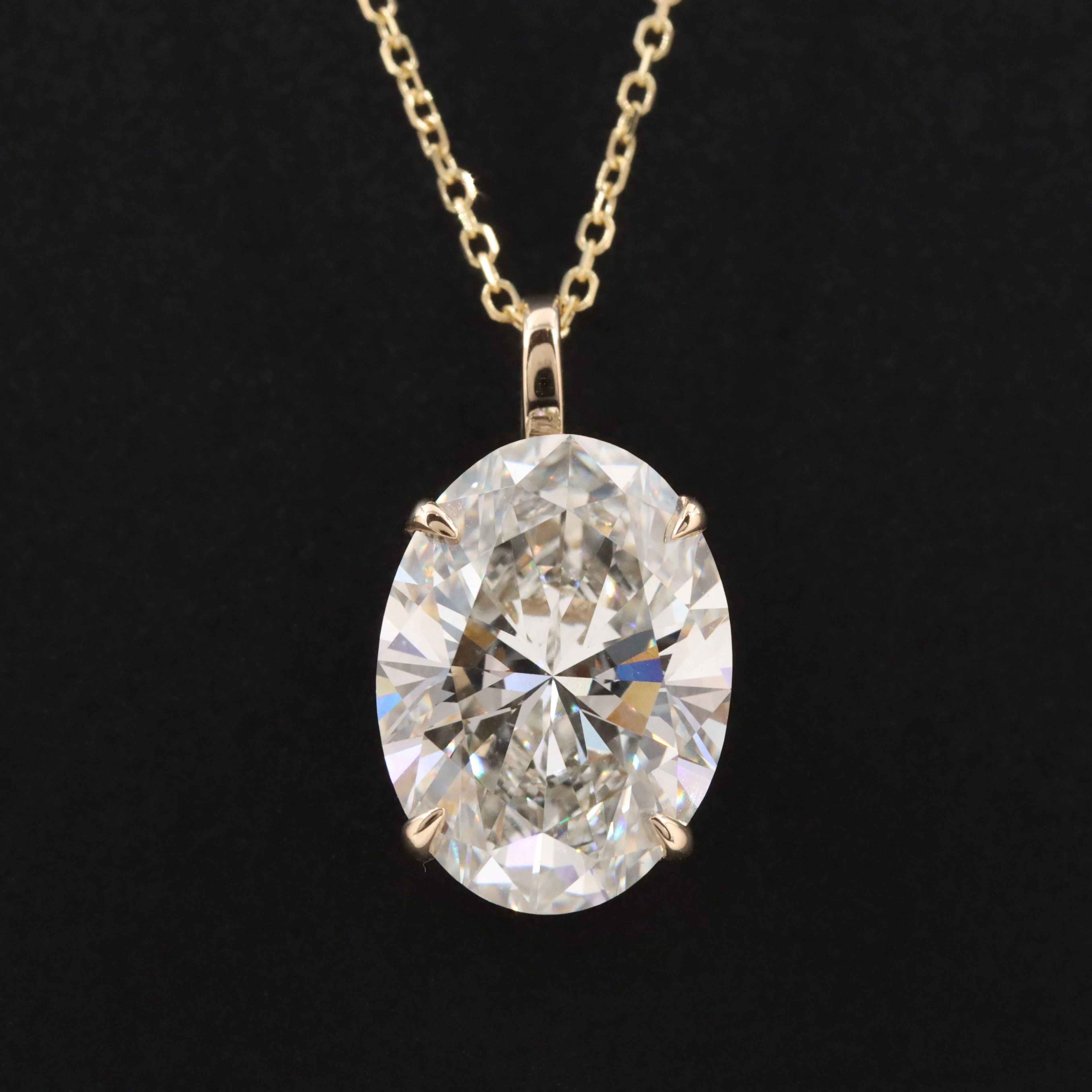 14K 4.06 CT Lab Grown Diamond Pendant Necklace with IGI Report