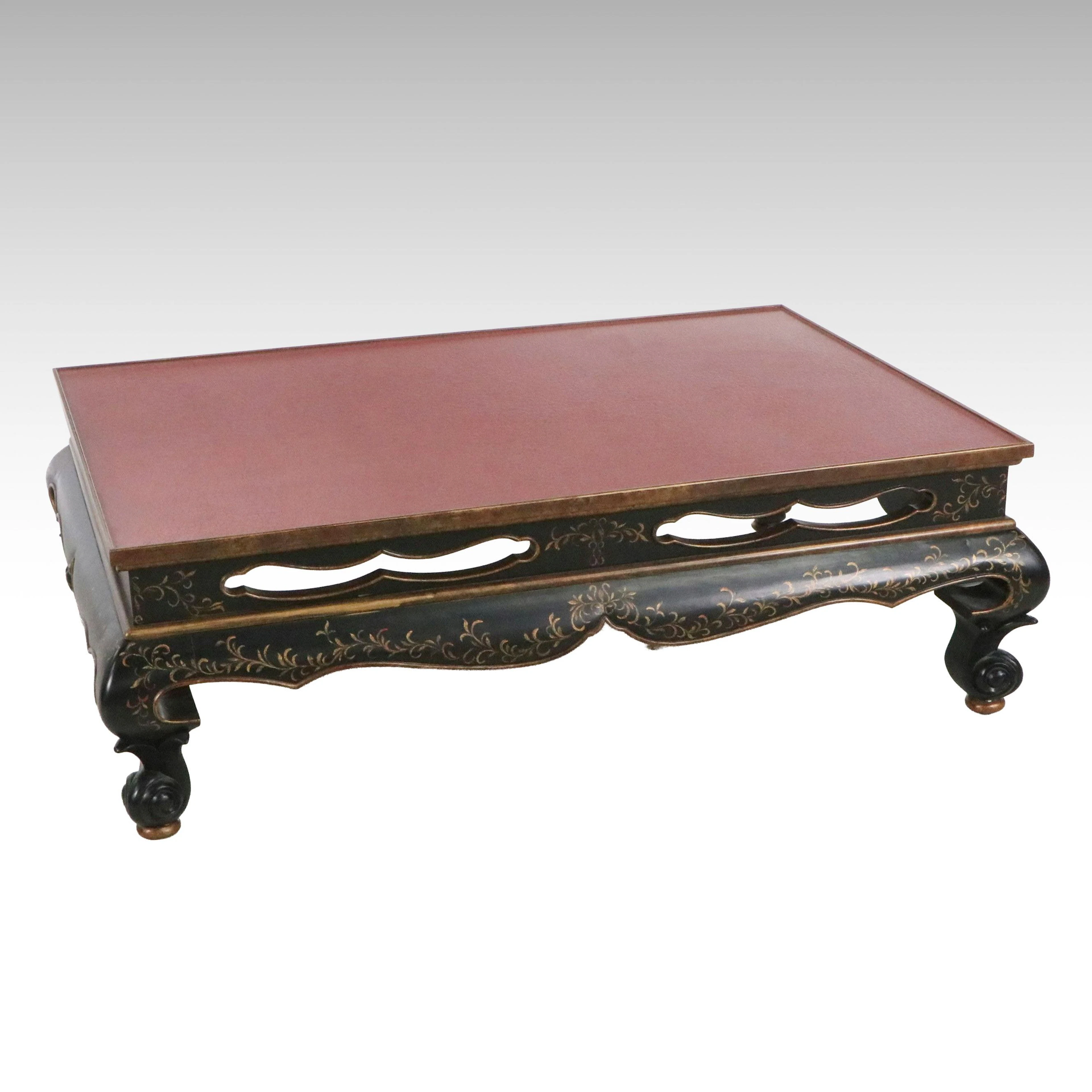 Chinoiserie Lacquered Wood Coffee Table