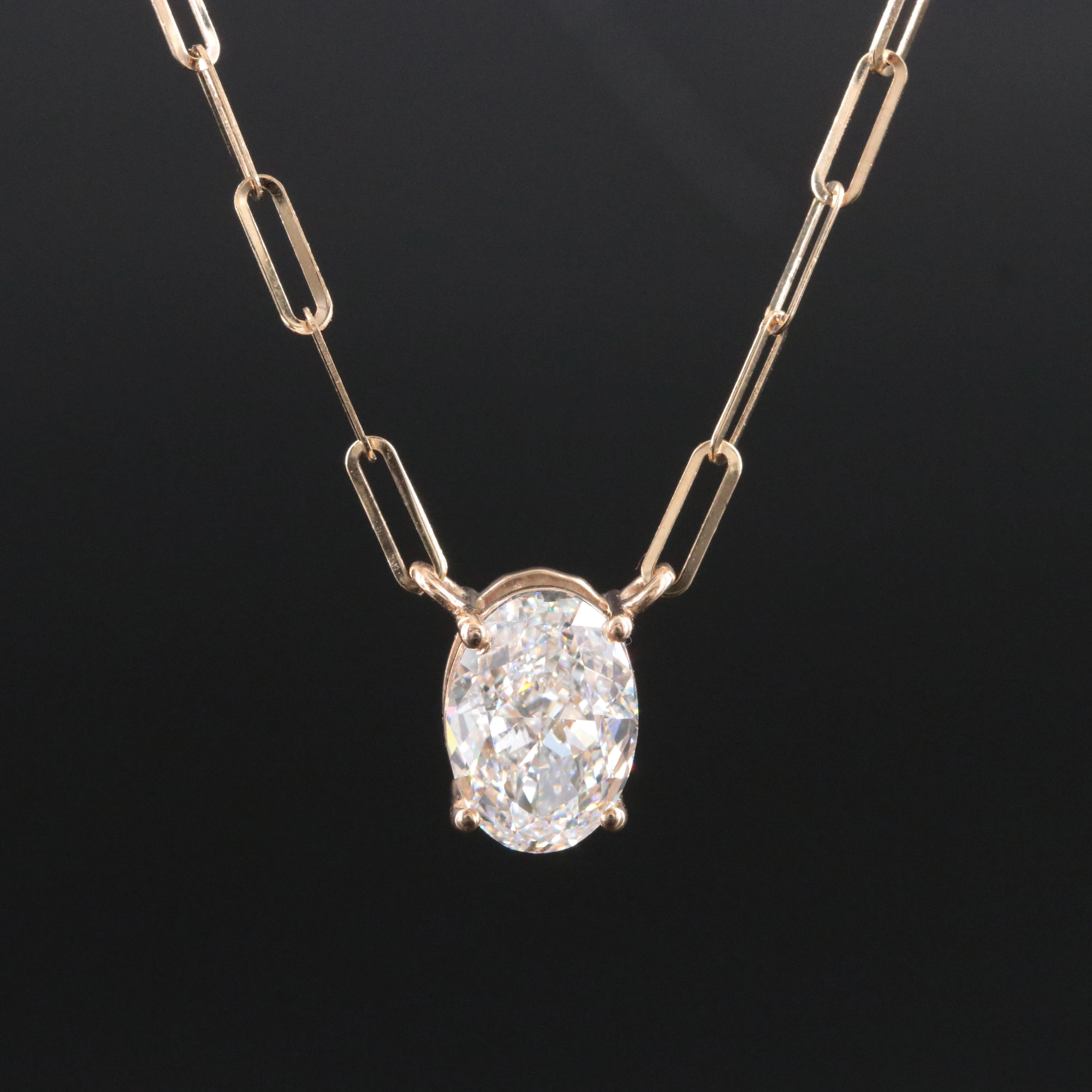14K 2.01 CT Lab Grown Diamond Solitaire Necklace with IGI Report