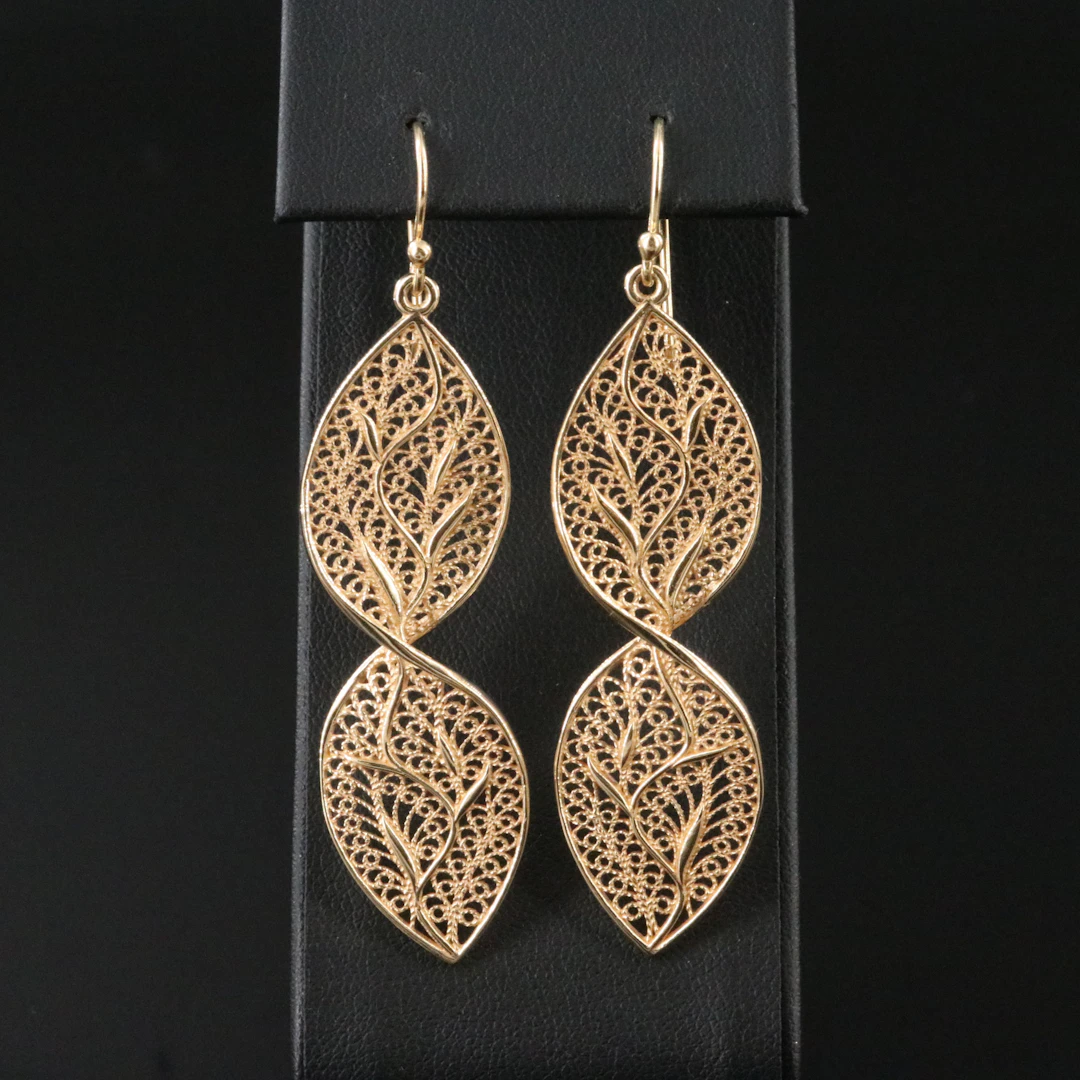 Sterling Filigree Foliate Earrings