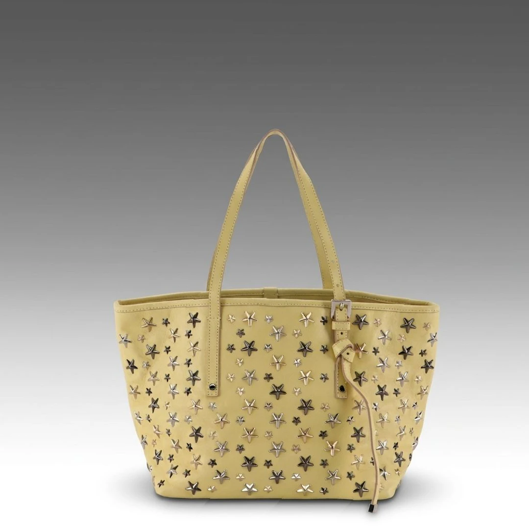 Jimmy Choo Sasha Tote in Star Studded Yellow Calfskin Leather