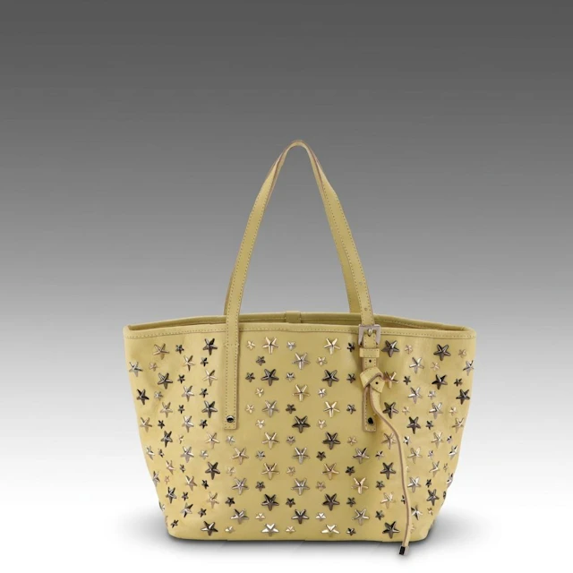Jimmy Choo Sasha Tote in Star Studded Yellow Calfskin Leather