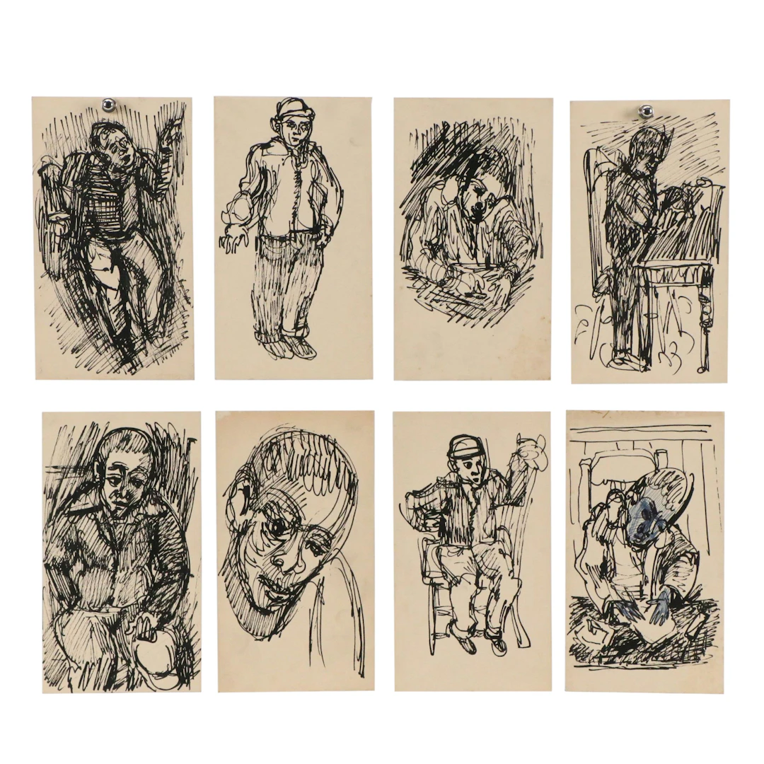 Achillo "Achi" Sullo Ink Drawings of Figure Studies