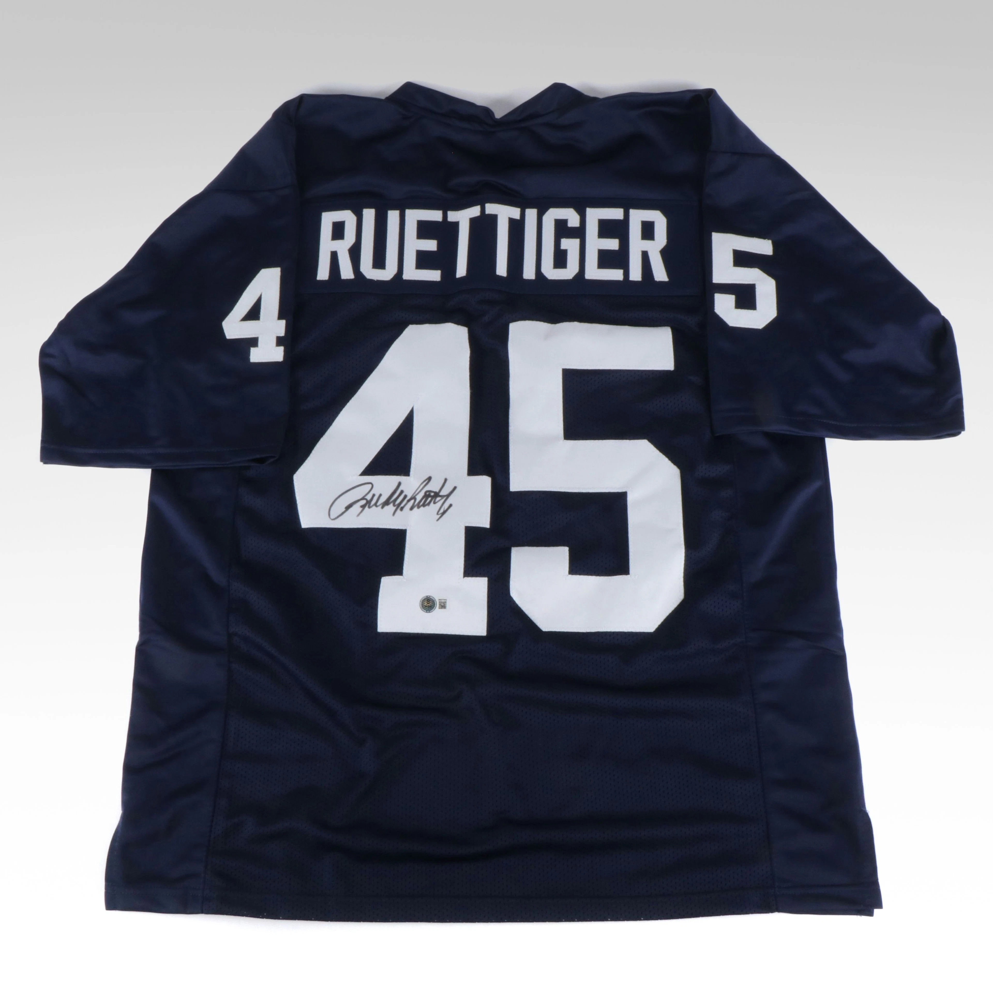 Rudy Ruettiger Signed Notre Dame Fighting Irish Football Jersey, Beckett