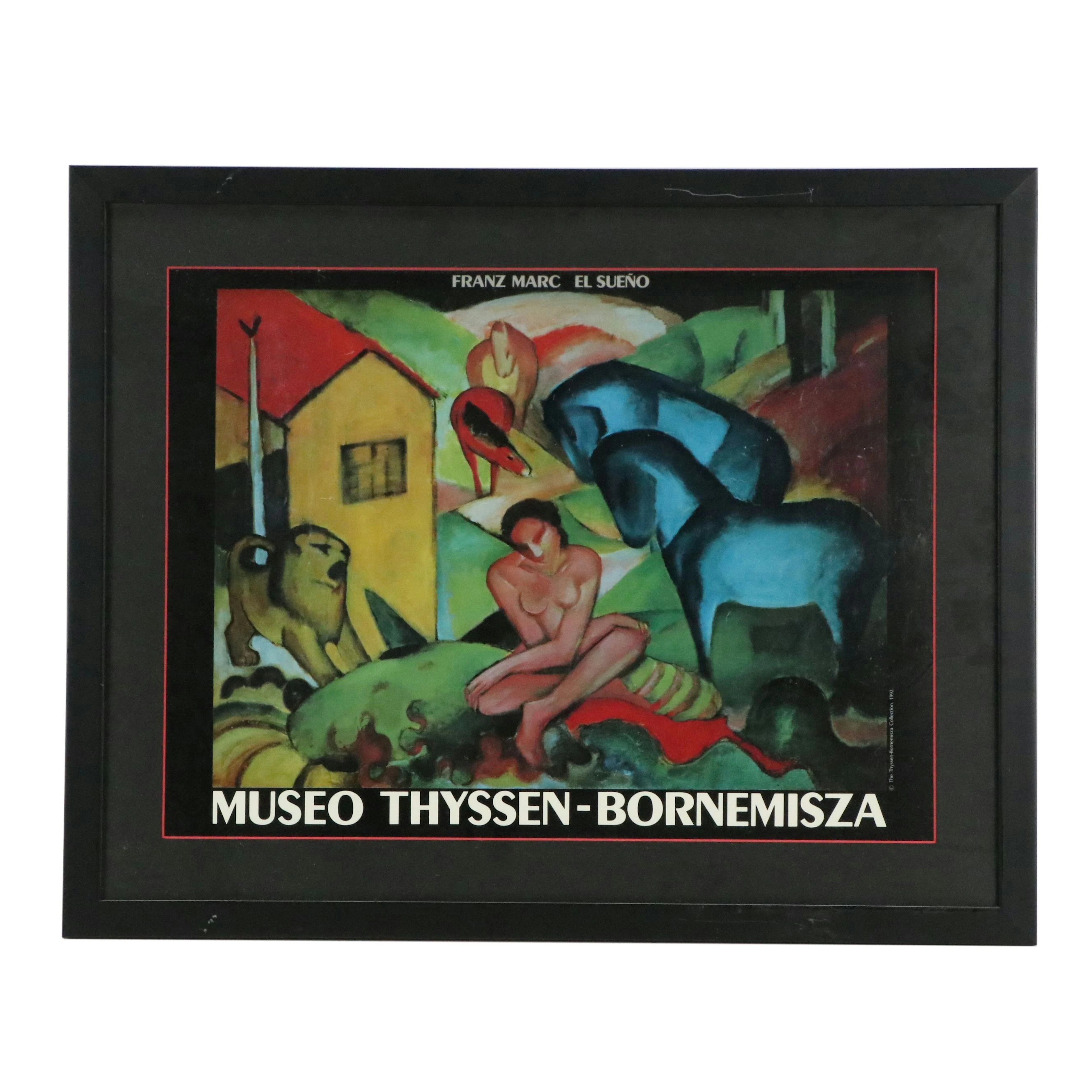 Thyssen-Bornemisza Offset Lithograph Exhibition Poster After Franz Marc, 1992