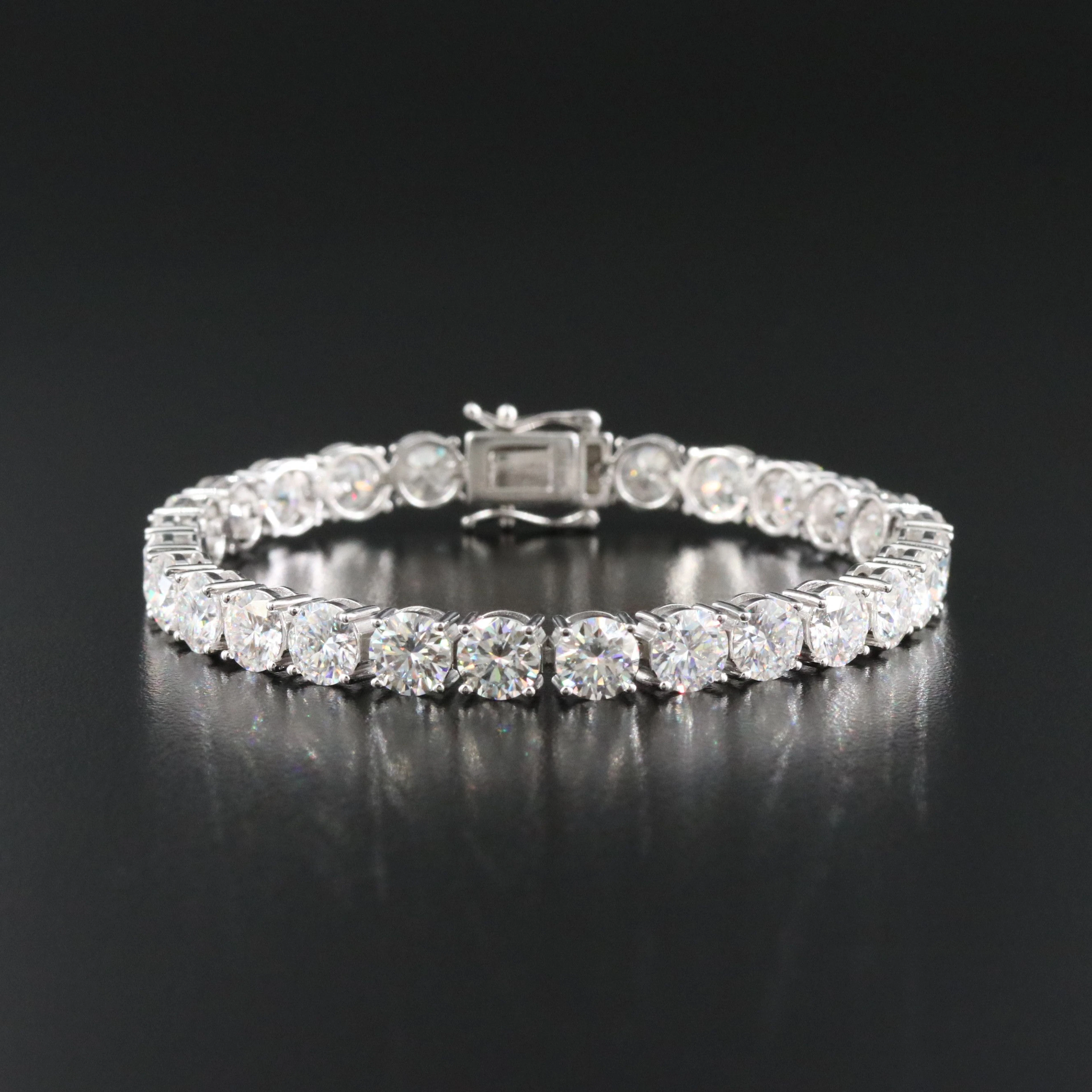 Sterling Moissanite Line Bracelet