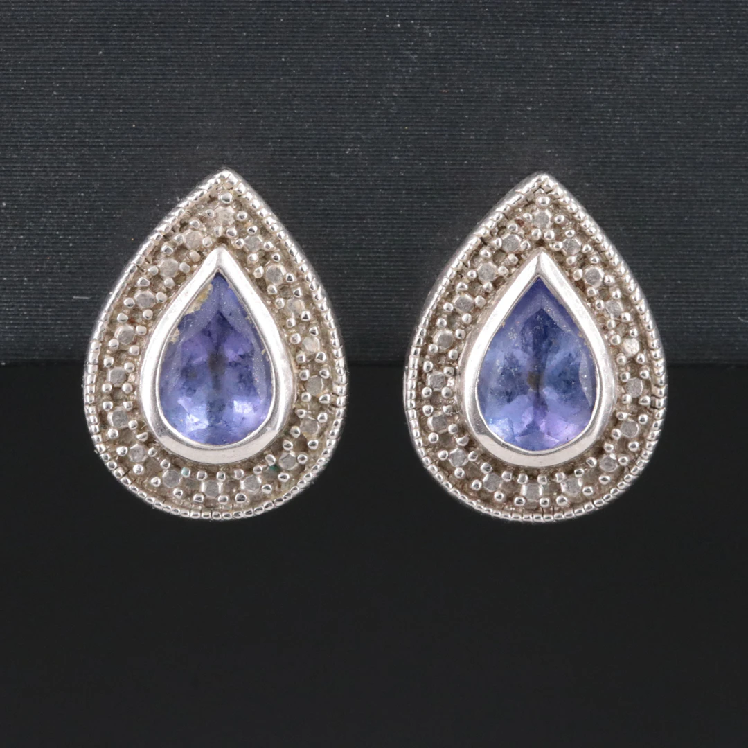 Sterling Tanzanite Earrings