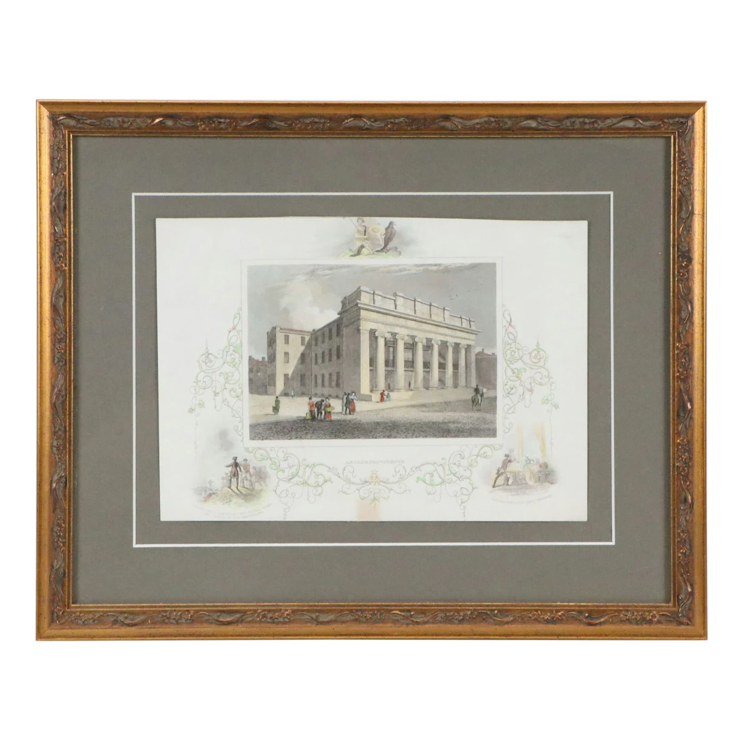 Hand-Colored Engraving "Arcade, Providence"
