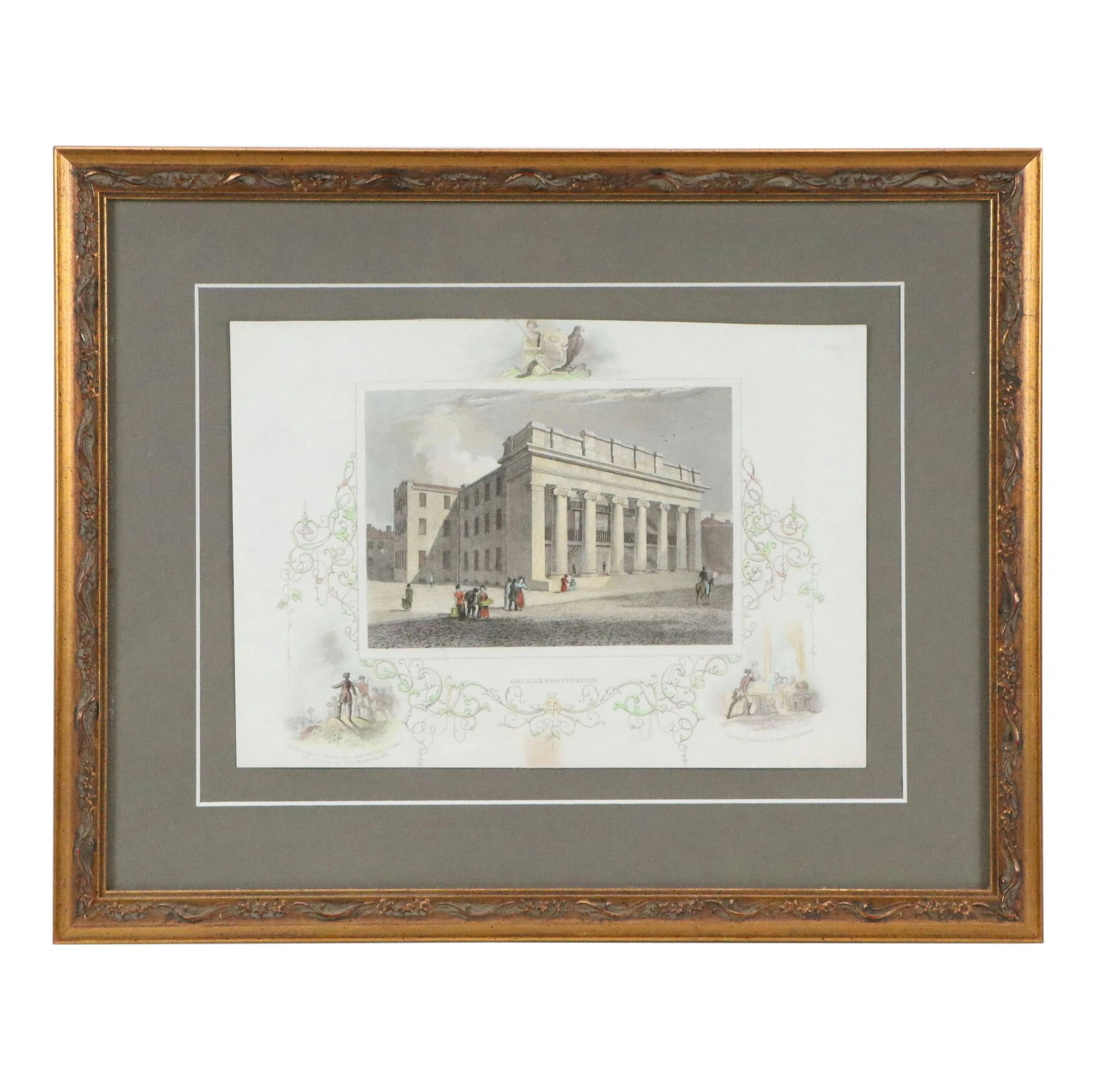 Hand-Colored Engraving "Arcade, Providence"