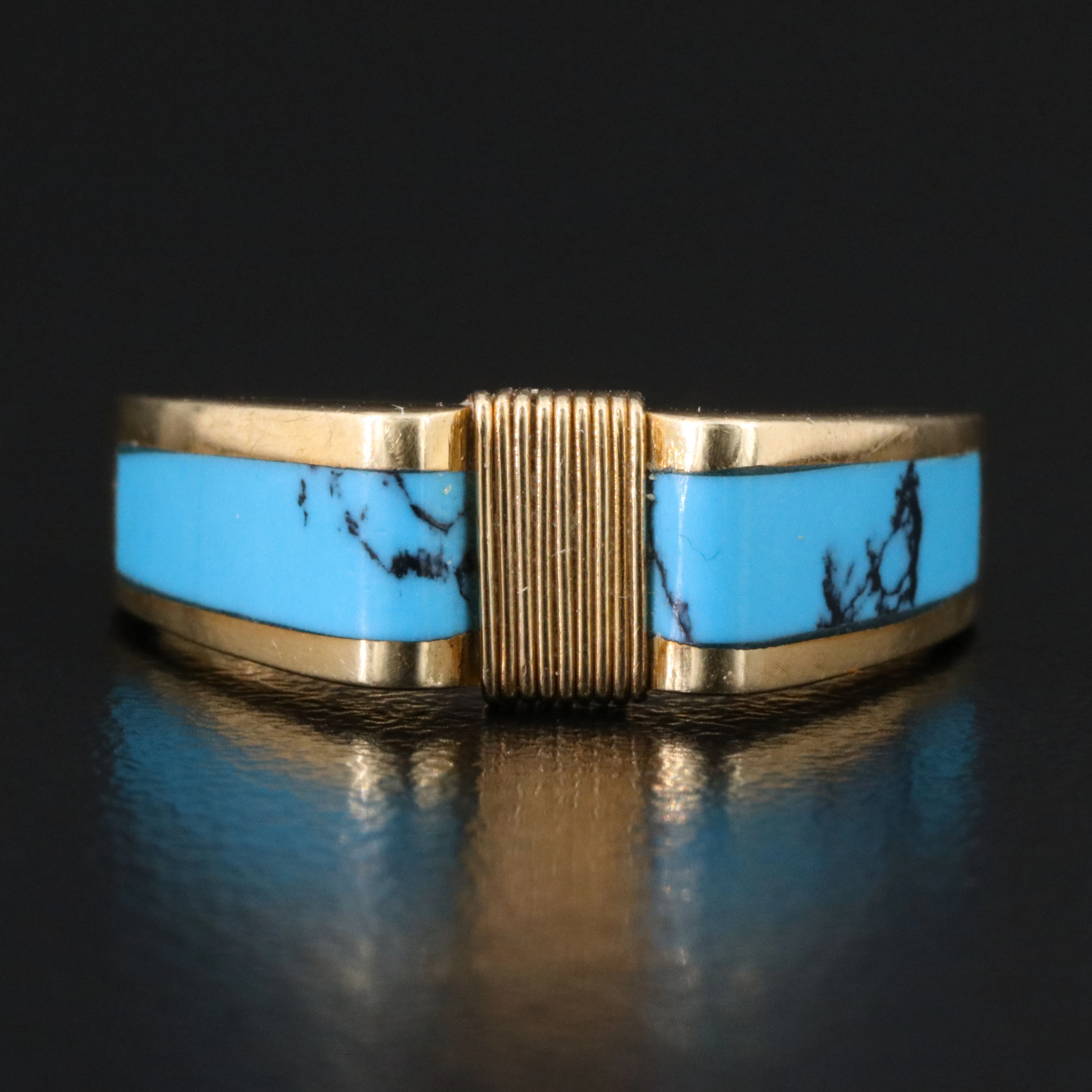 14K Howlite Inlay Ring